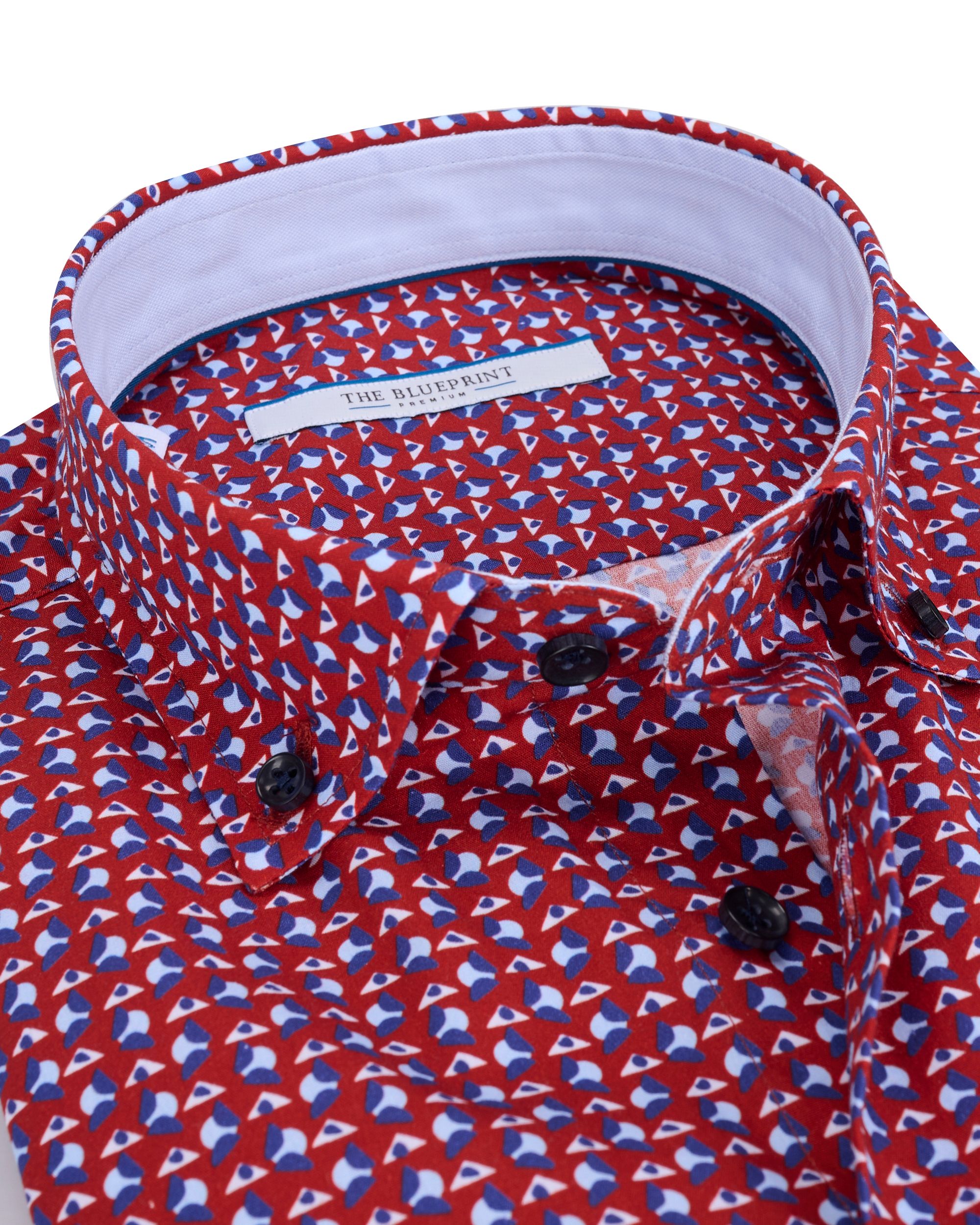 The BLUEPRINT Premium - Trendy overhemd LM Rood dessin 086647-001-L