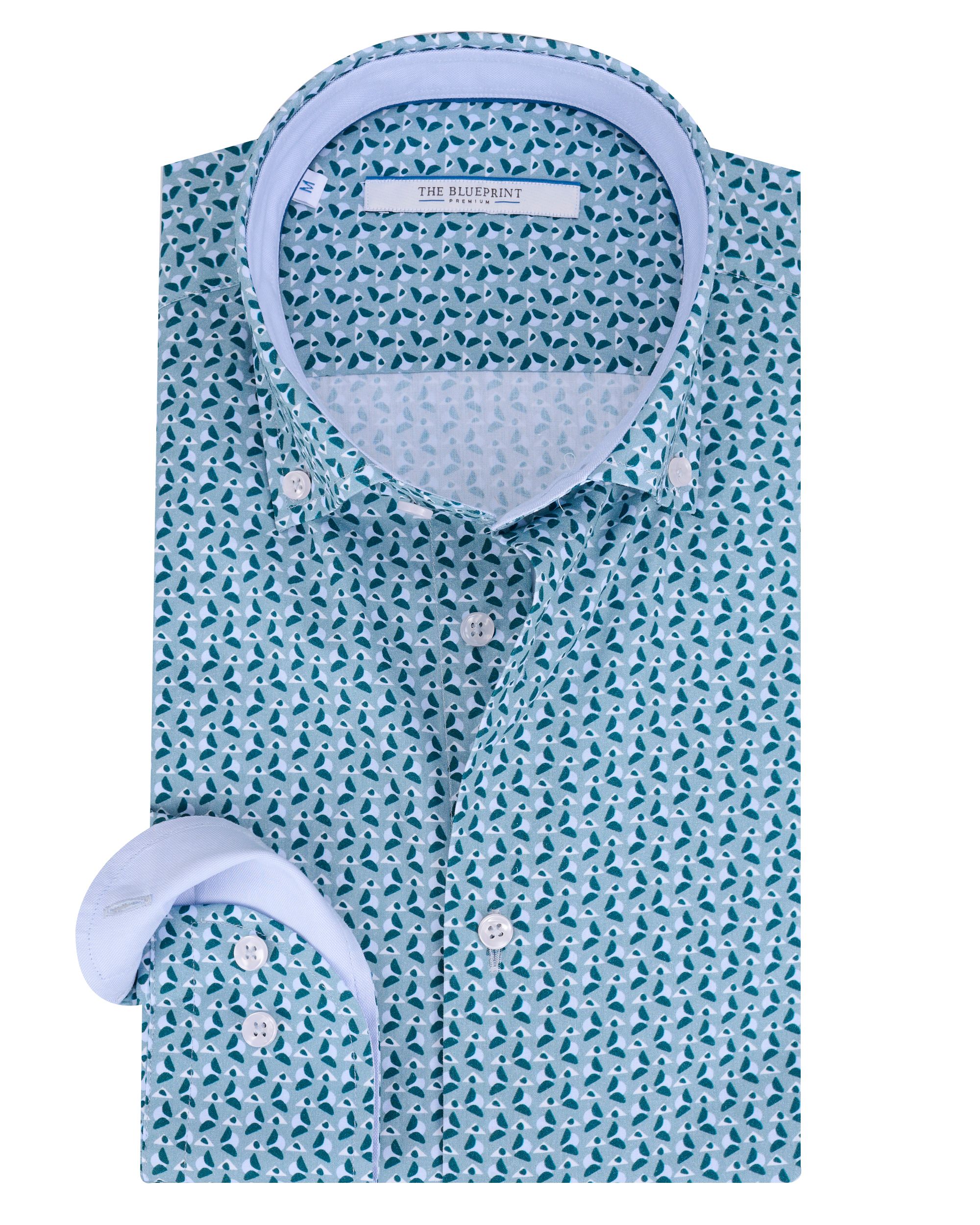 The BLUEPRINT Premium - Trendy overhemd LM Groen dessin 086649-001-L