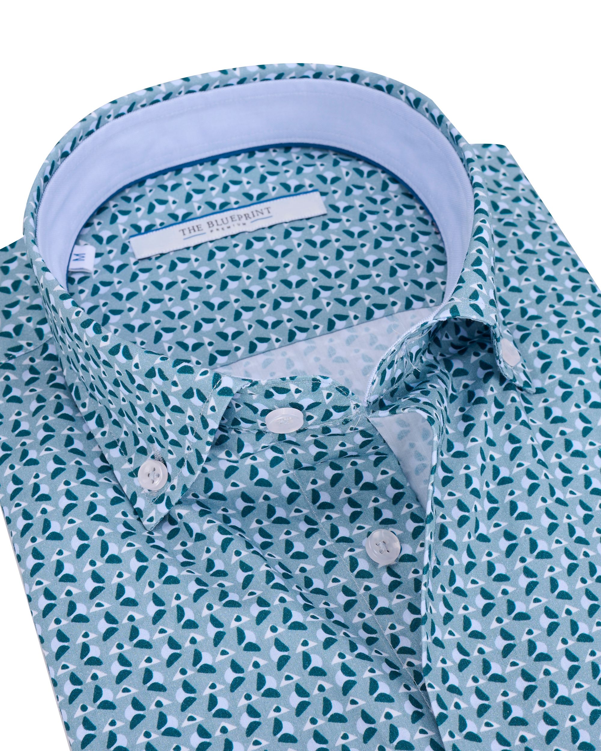 The BLUEPRINT Premium - Trendy overhemd LM Groen dessin 086649-001-L