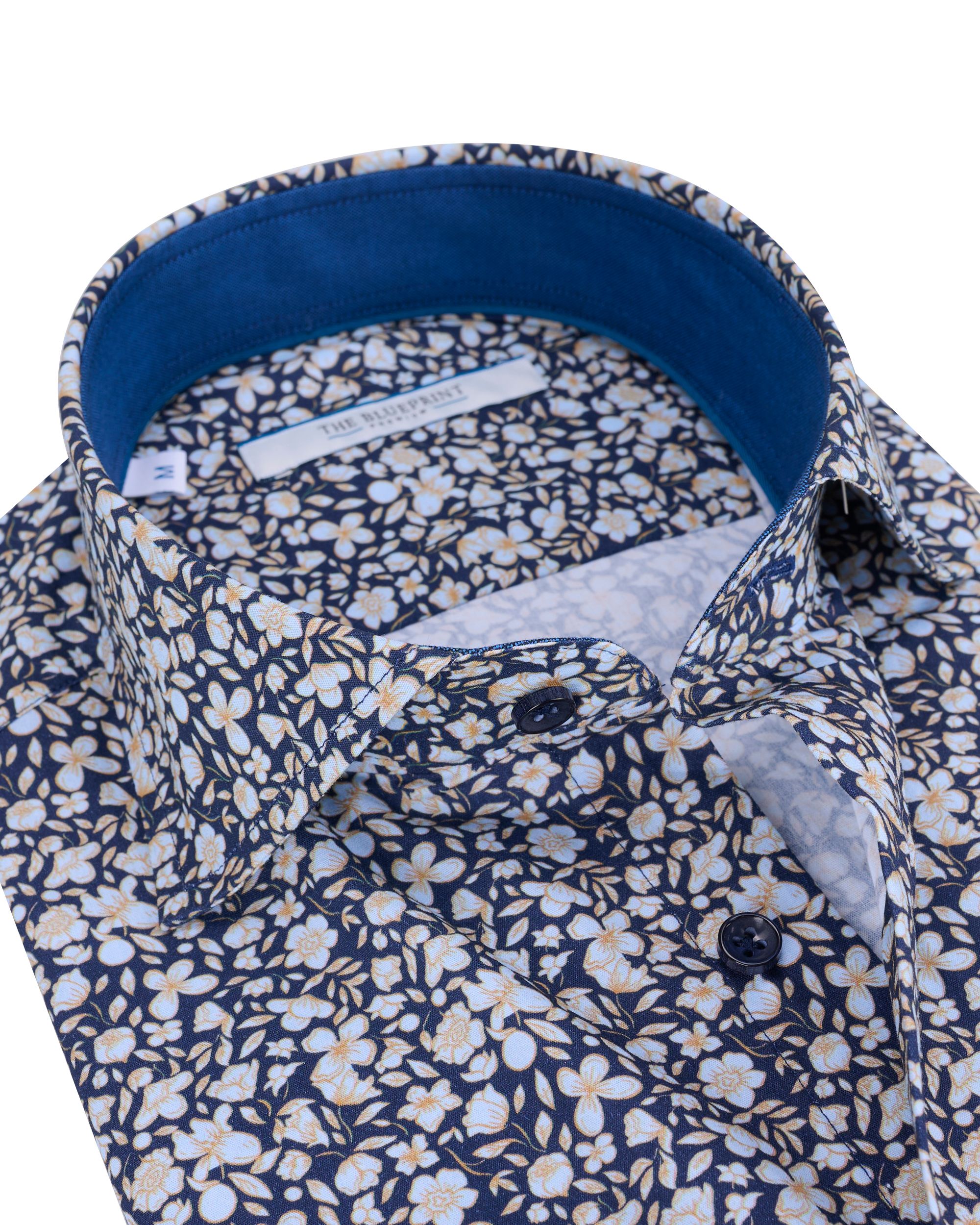 The BLUEPRINT Premium - Trendy overhemd LM Blauw dessin 086650-001-L