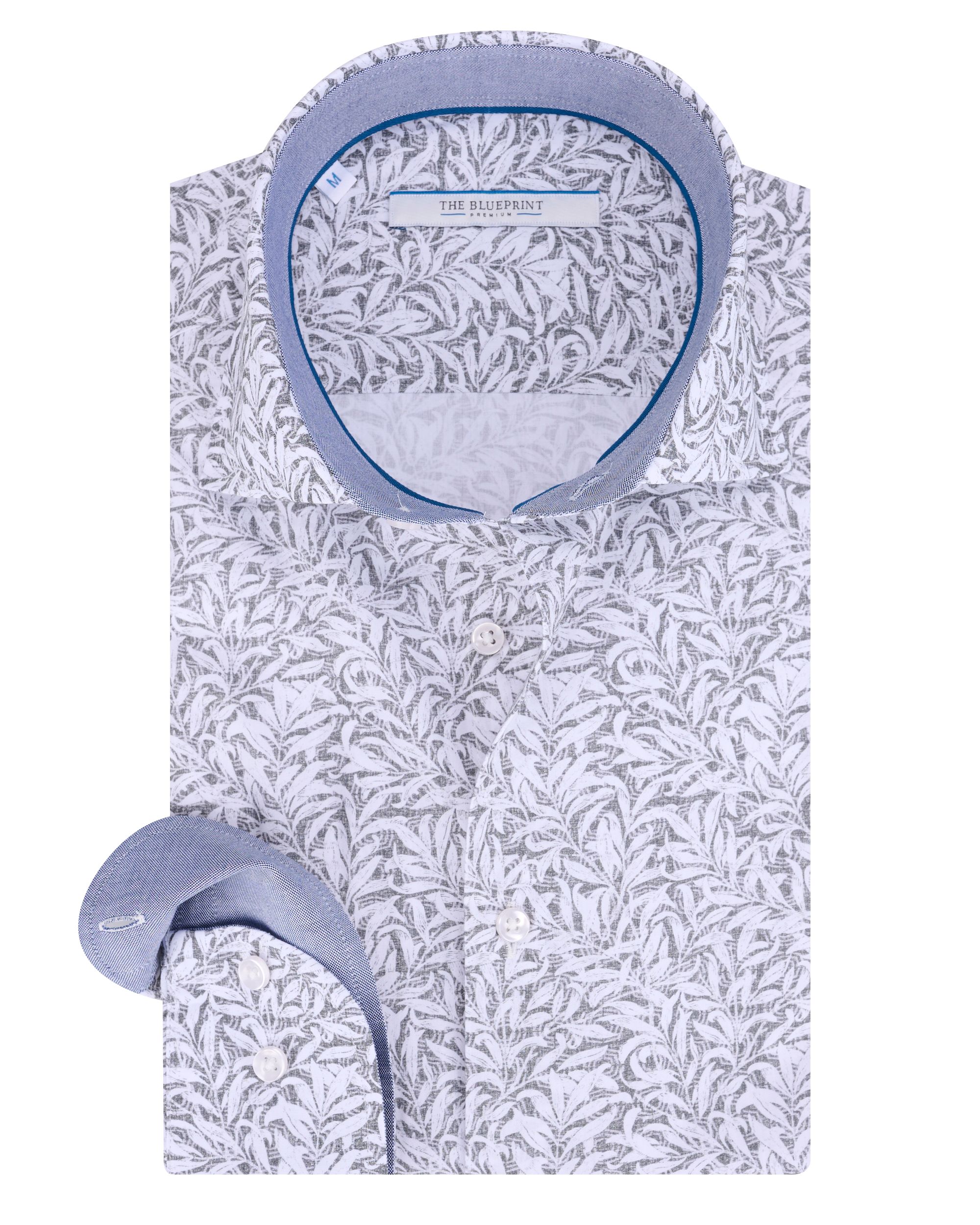 The BLUEPRINT Premium - Trendy overhemd LM Blauw dessin 086651-001-L