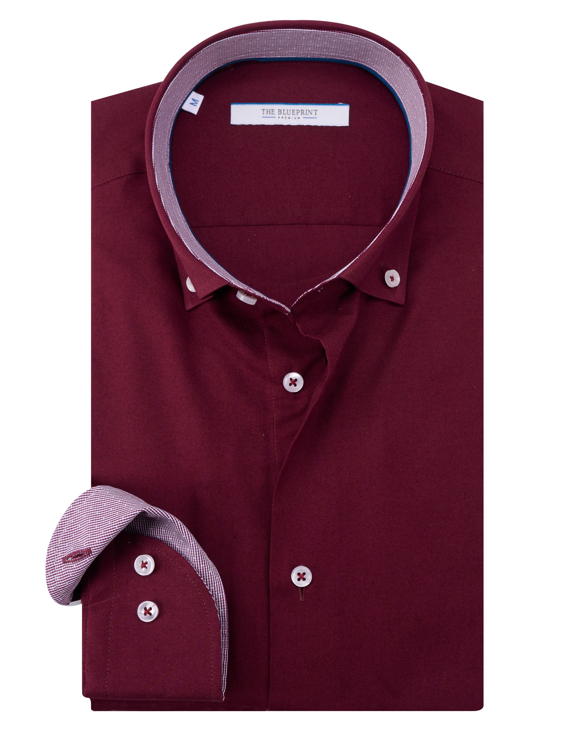 The BLUEPRINT Premium - Trendy overhemd LM Bordeaux uni 086656-001-L