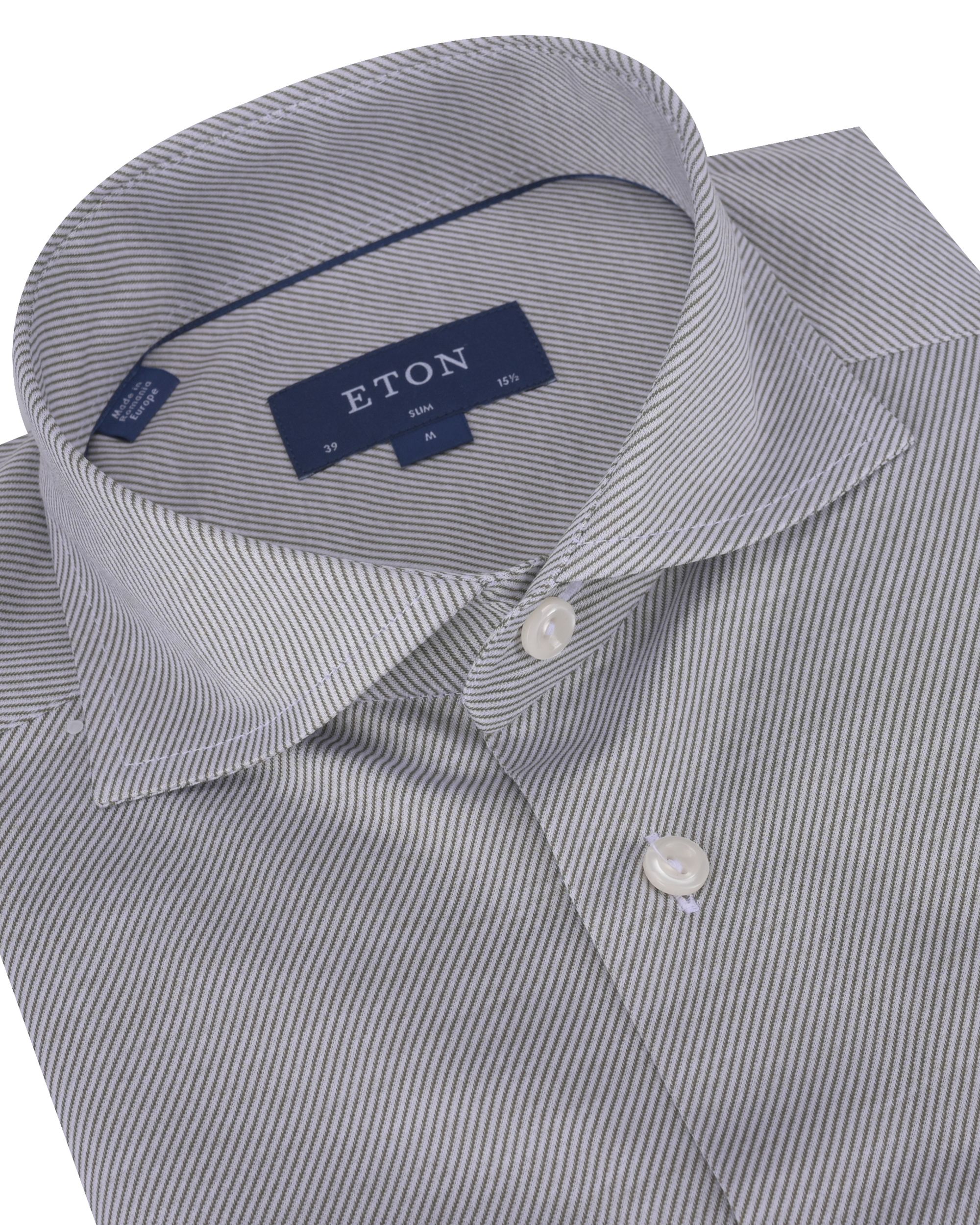 ETON Slim Overhemd LM Groen 086942-001-38