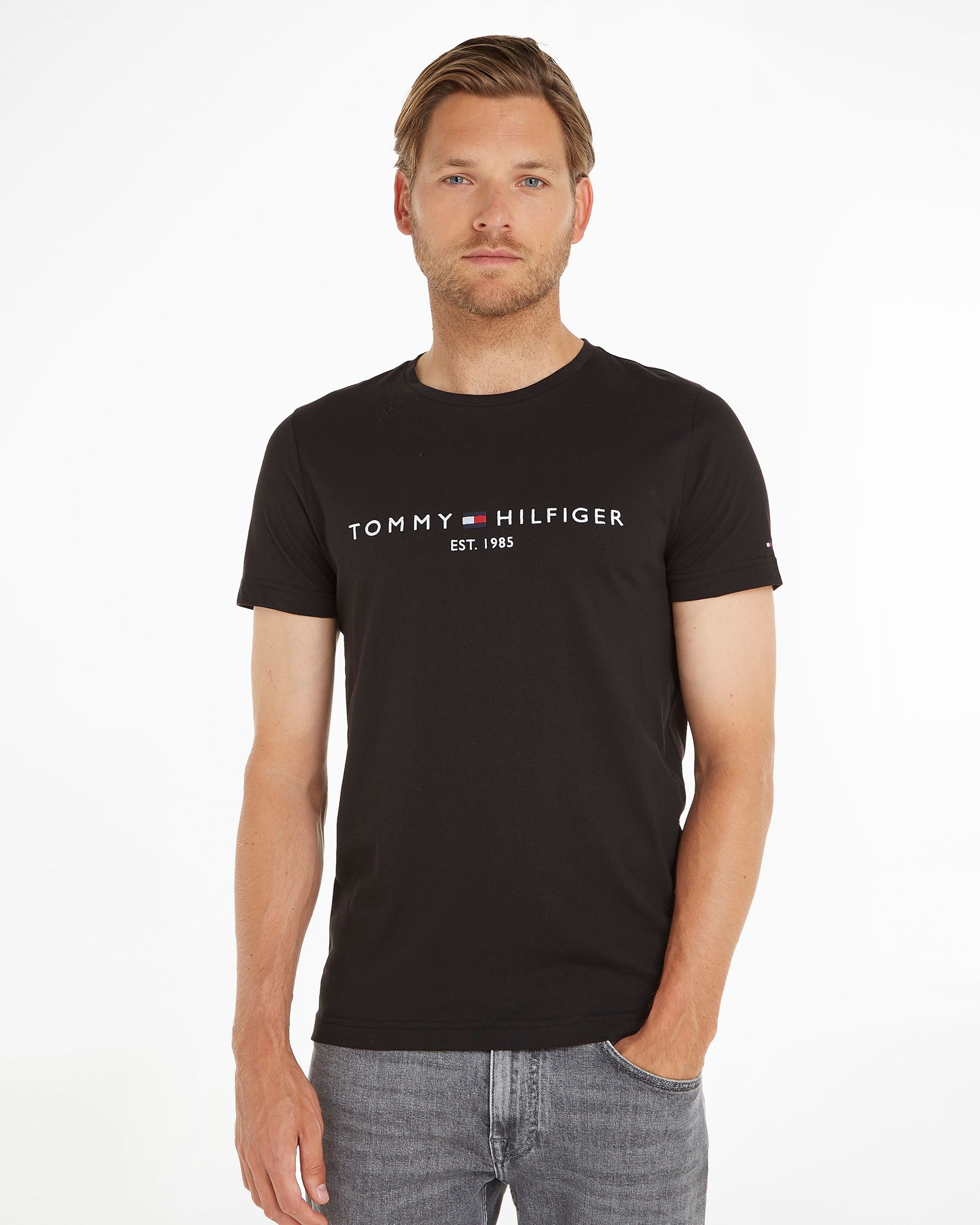 Tommy Hilfiger Menswear T-shirt KM Zwart 086995-001-L
