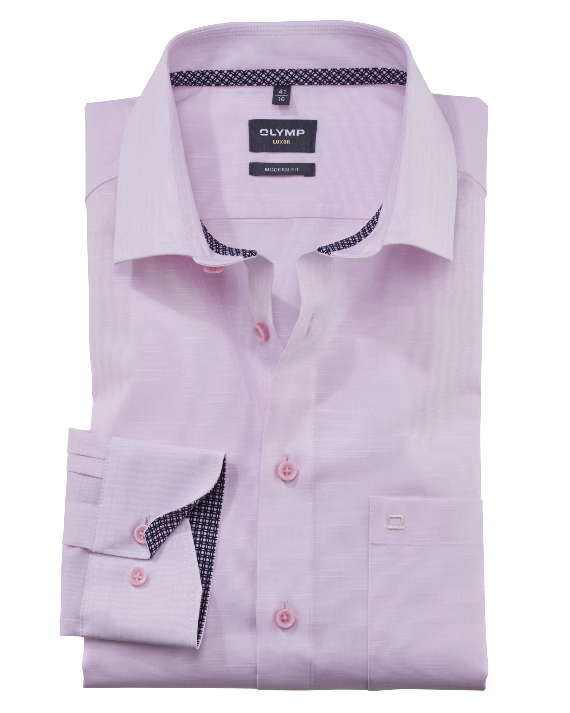 OLYMP Luxor Modern Fit Overhemd LM Roze 088313-001-37