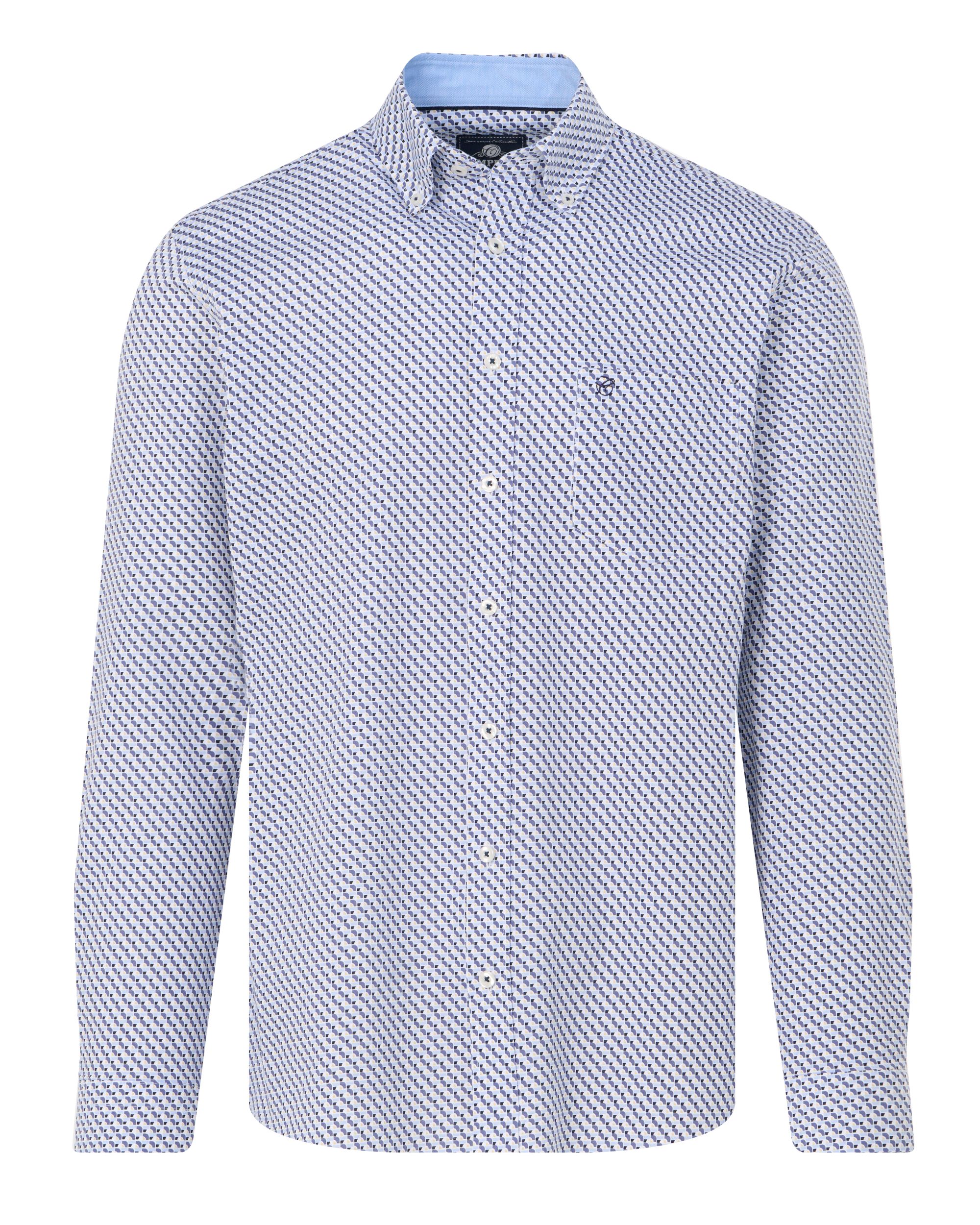 Campbell Casual Overhemd LM Blue Indigo dessin 088323-002-L