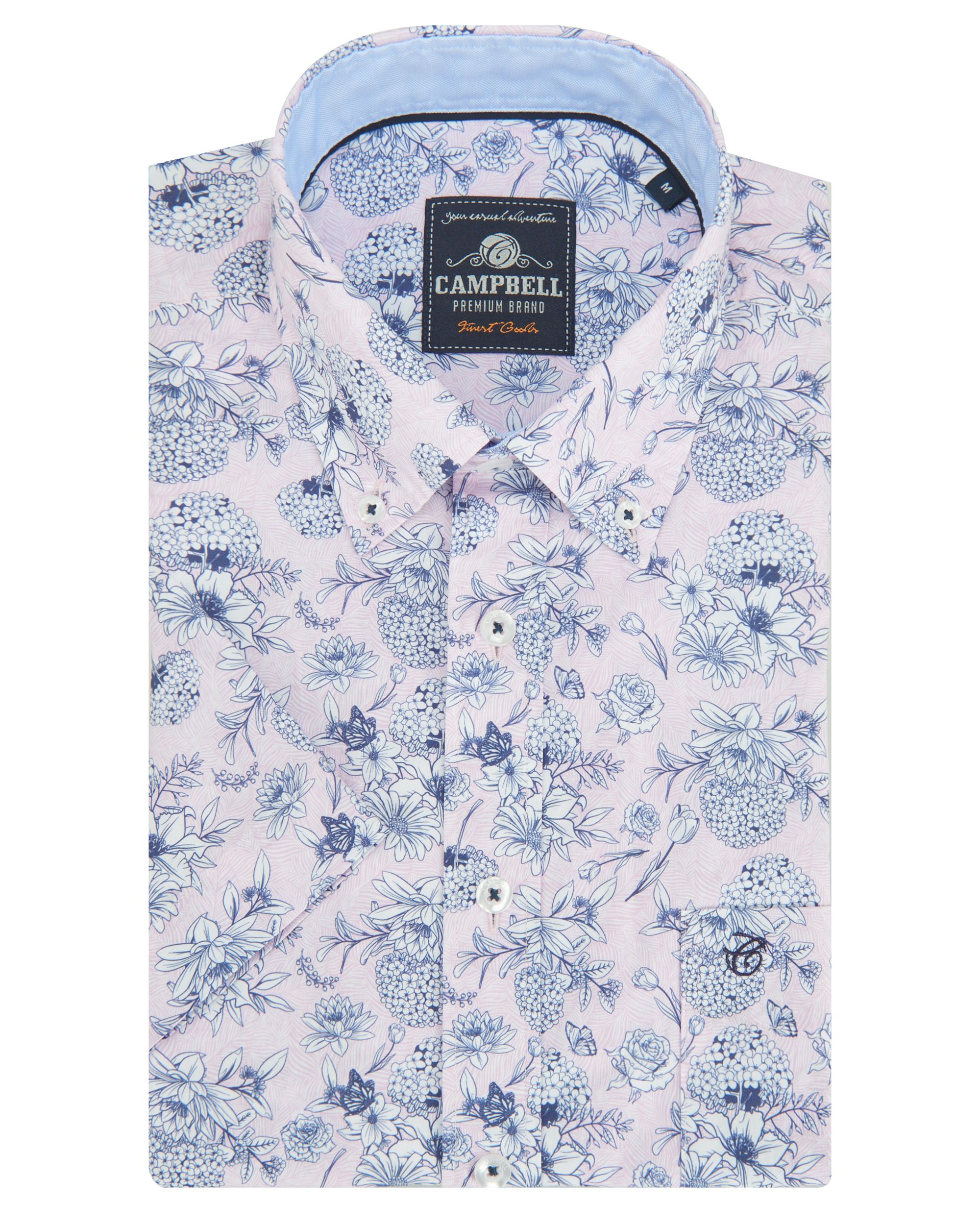 Campbell Classic Ranger Casual Overhemd KM Lavender Frost dessin 089022-002-L