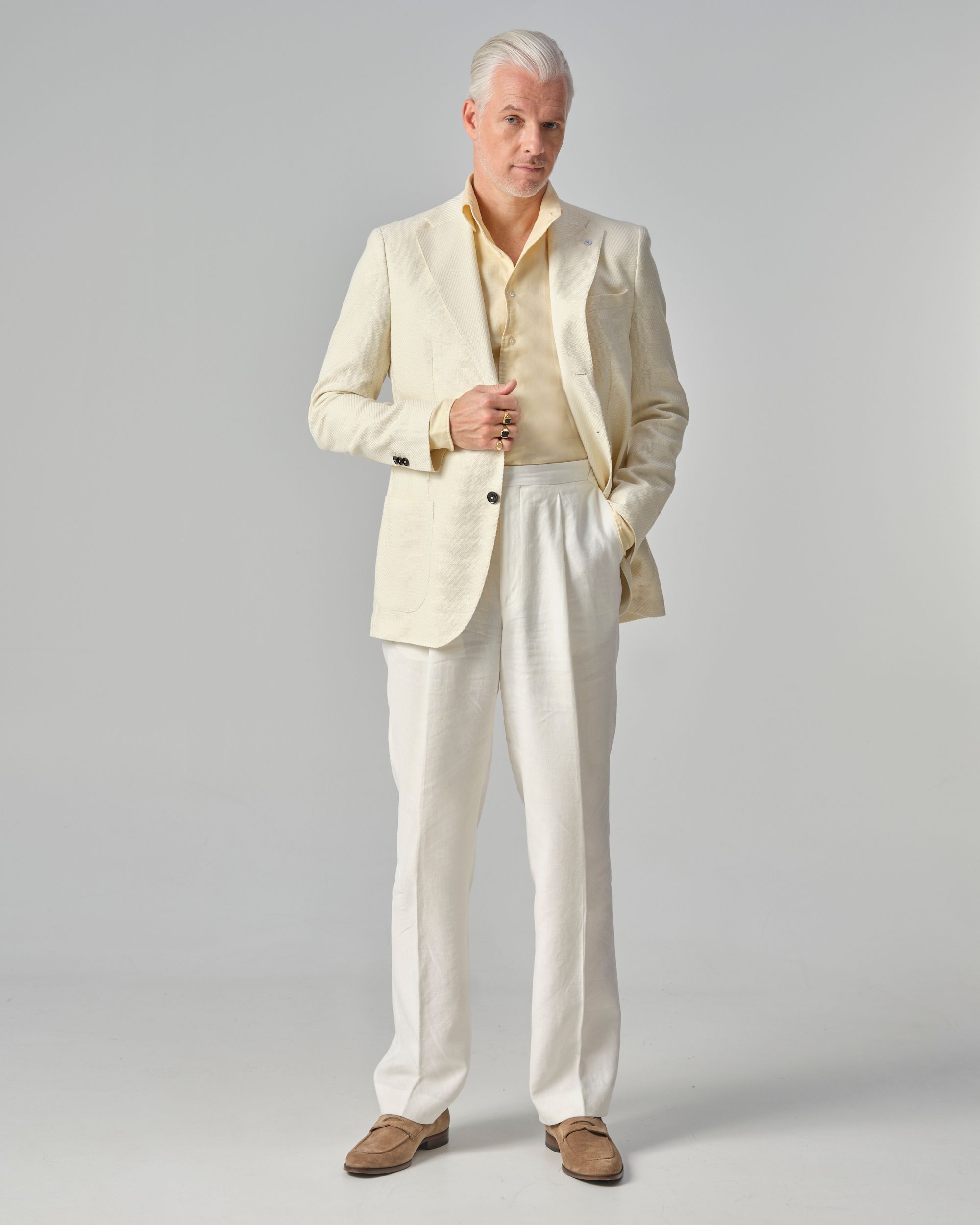 Dutch Dandies Arno Kantelberg Linnen Overhemd LM L. geel uni 089031-003-39