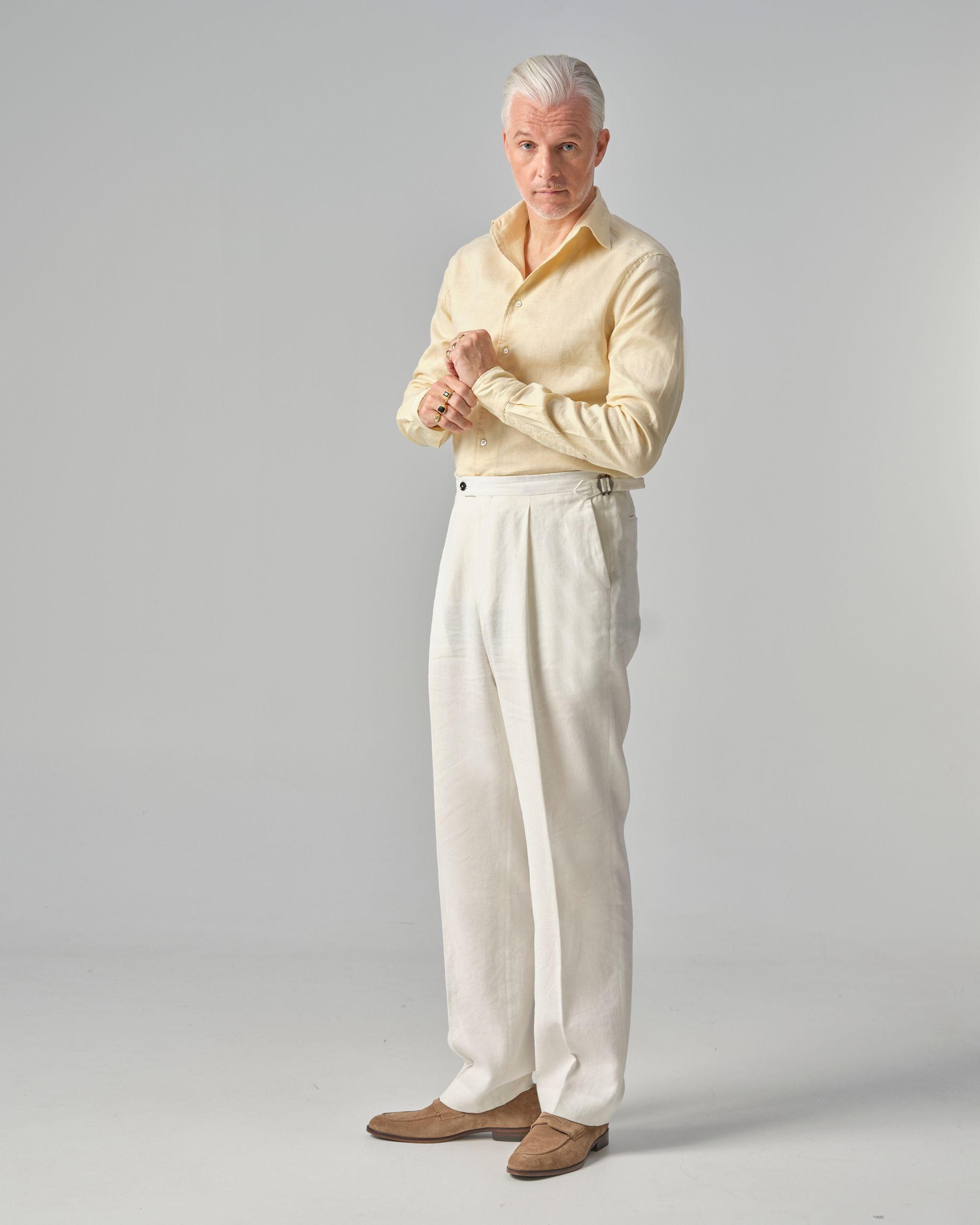 Dutch Dandies Arno Kantelberg Linnen Overhemd LM L. geel uni 089031-003-39