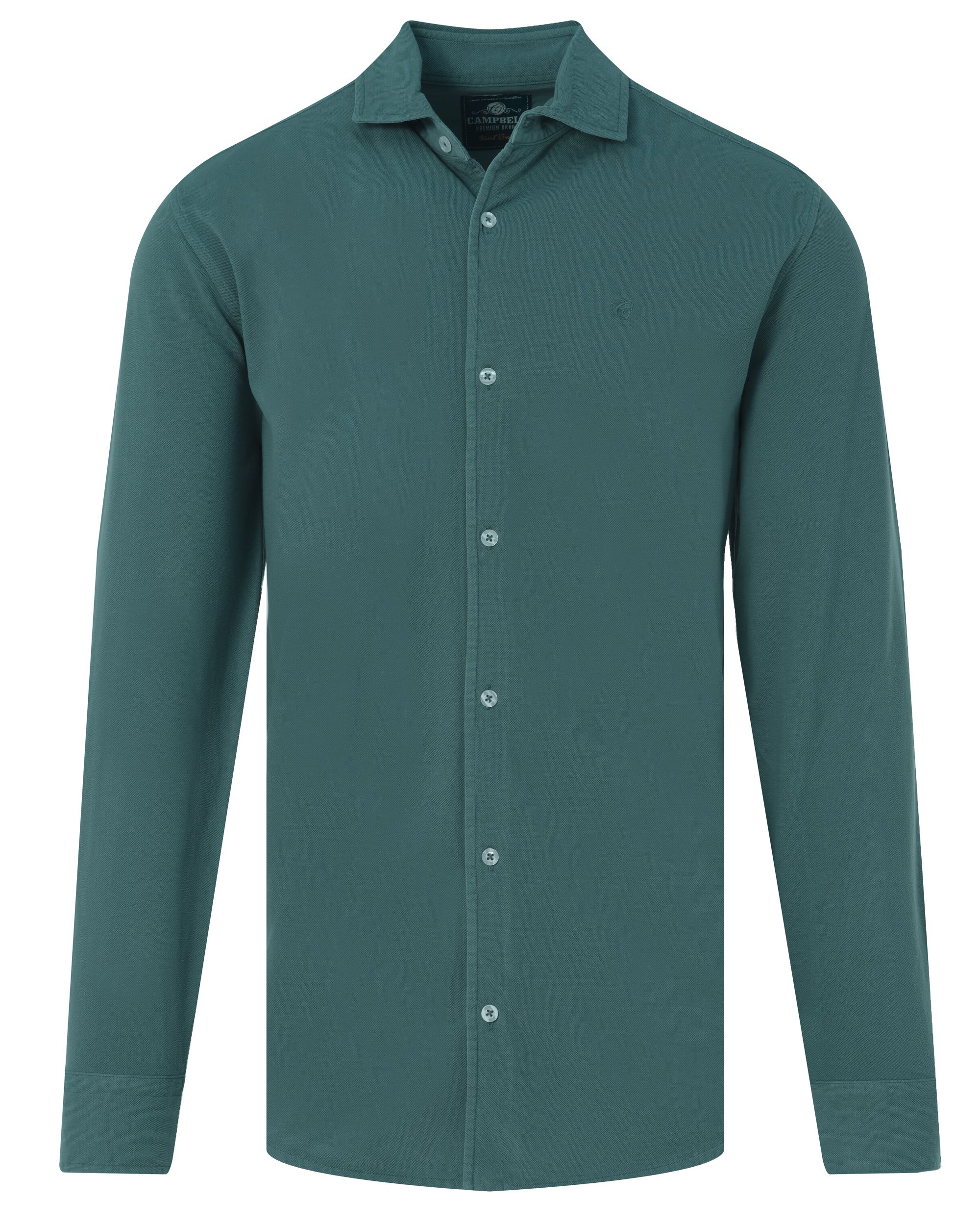 Campbell Casual Overhemd LM Groen uni 089168-004-L