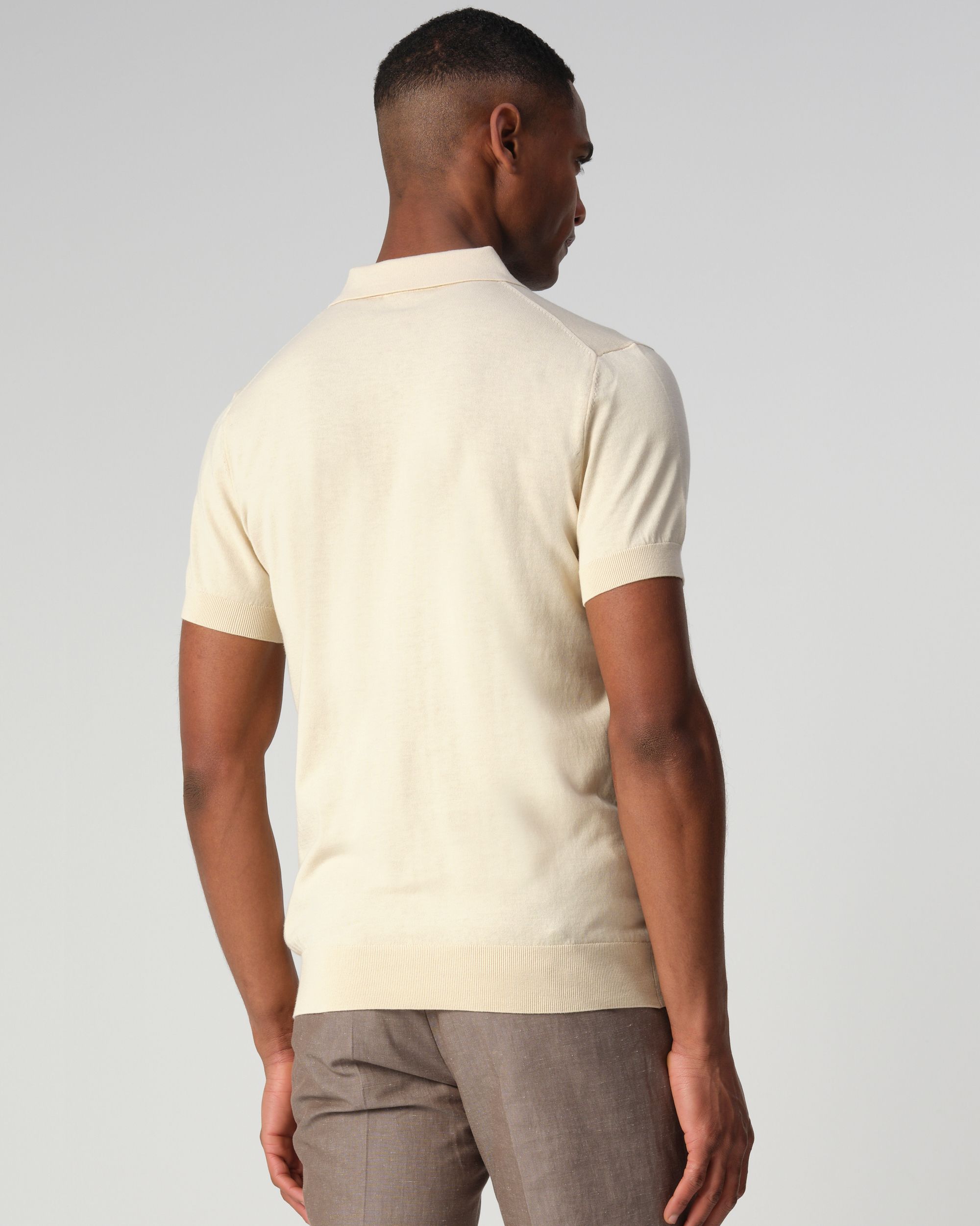 Dutch Dandies Bol Lux Polo KM Beige uni 090582-003-L