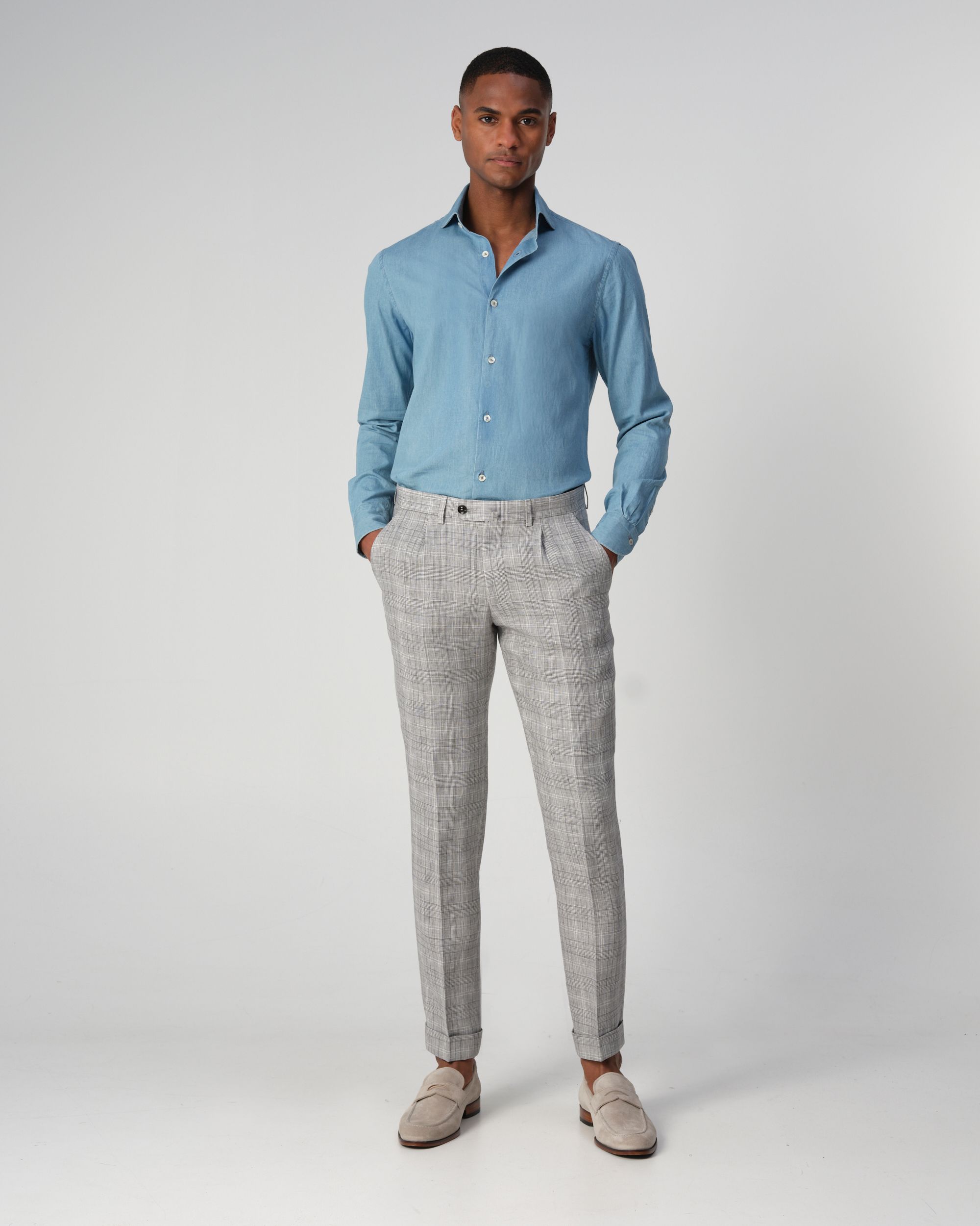 Dutch Dandies Devon Pak Lichtgrijs grote ruit 090589-002-46