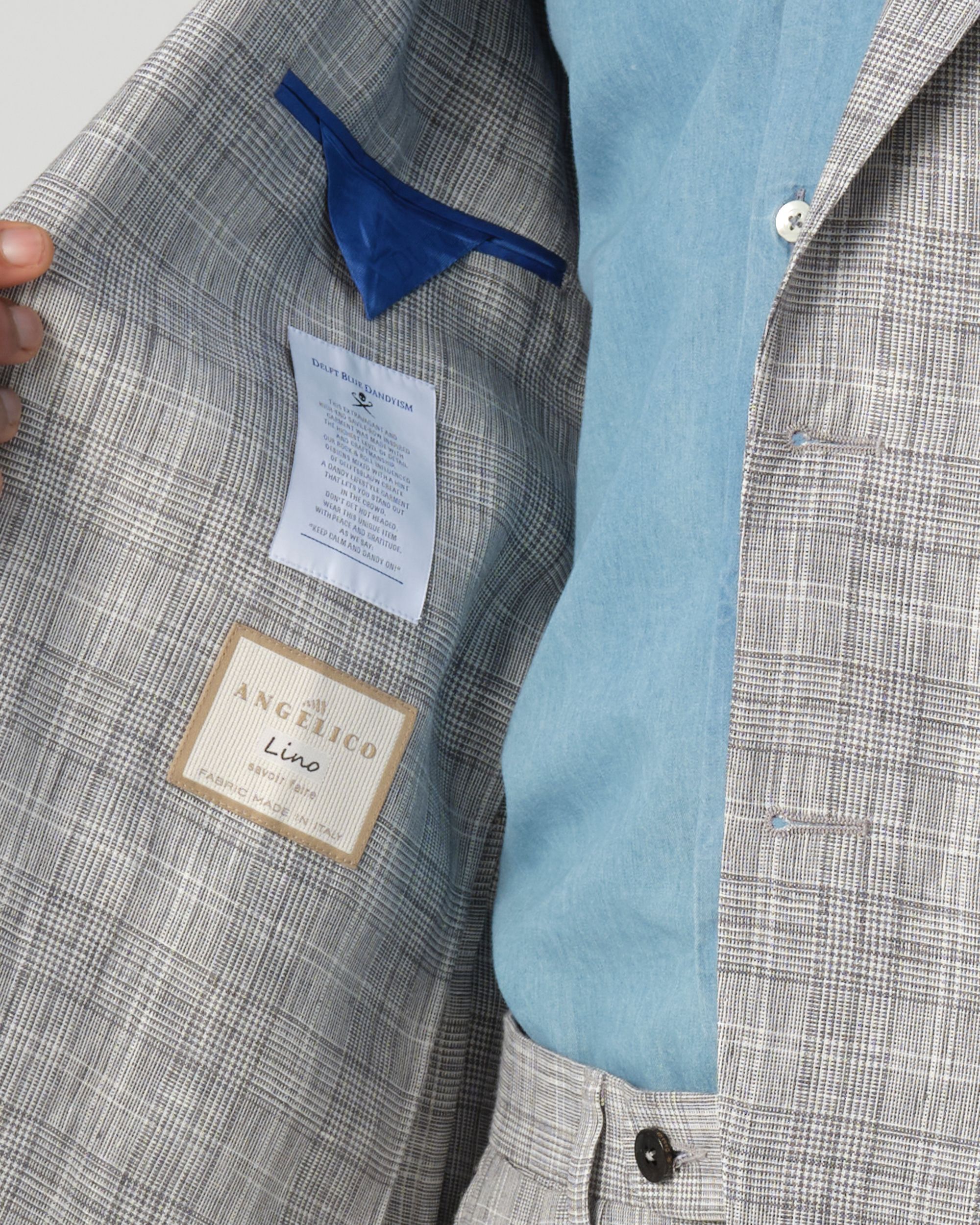 Dutch Dandies Devon Pak Lichtgrijs grote ruit 090589-002-46