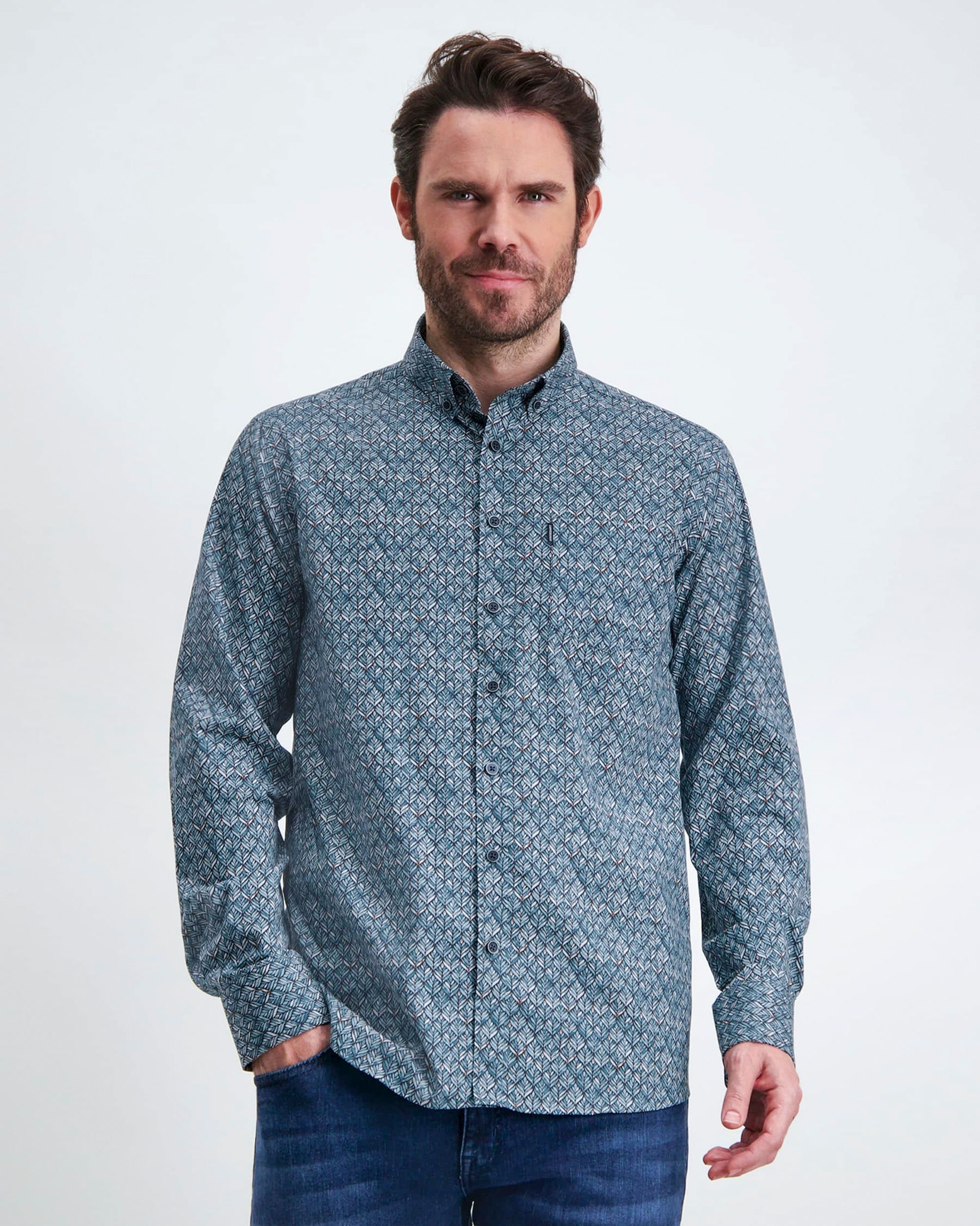 State of Art Casual Overhemd LM Blauw 091368-001-4XL