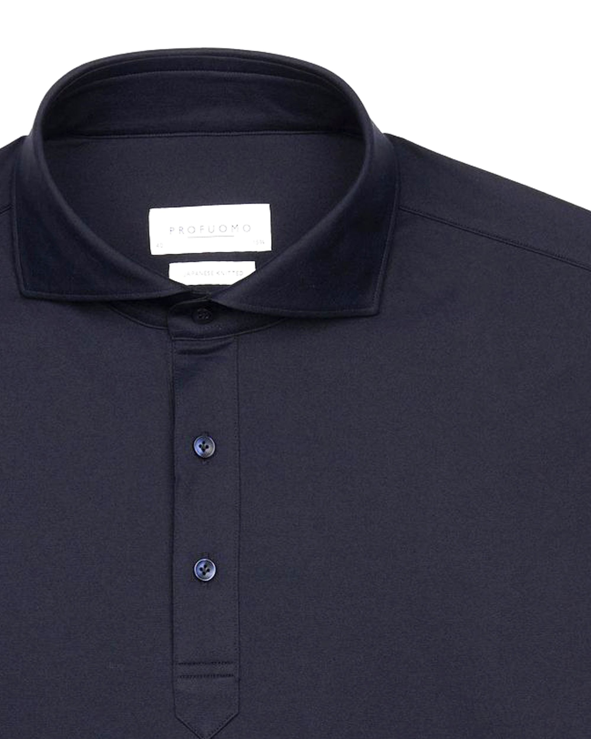 Profuomo Japanese Knitted Polo LM Blauw 091711-001-38