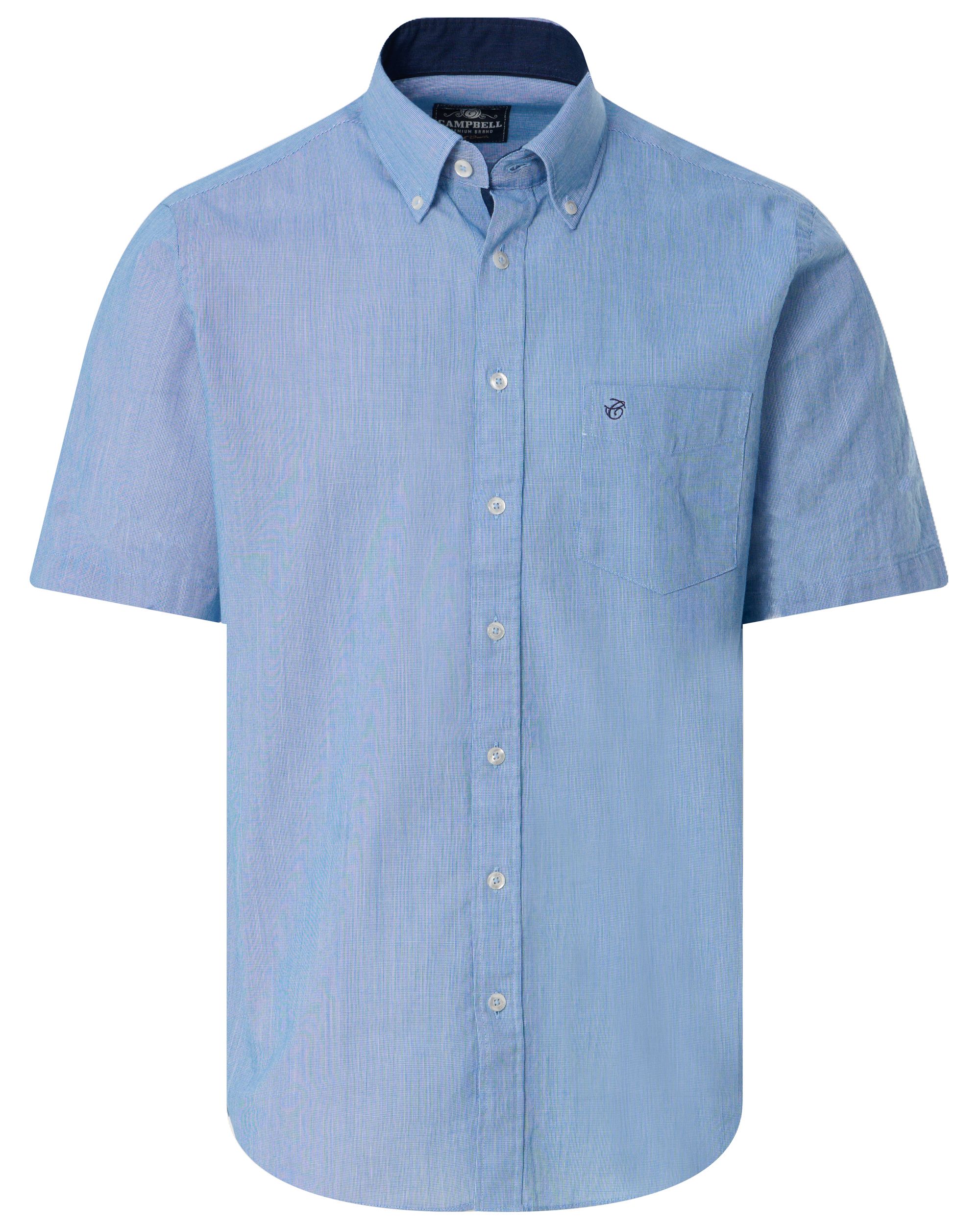 Campbell Classic Casual Overhemd KM Lichtblauw uni 091757-002-L