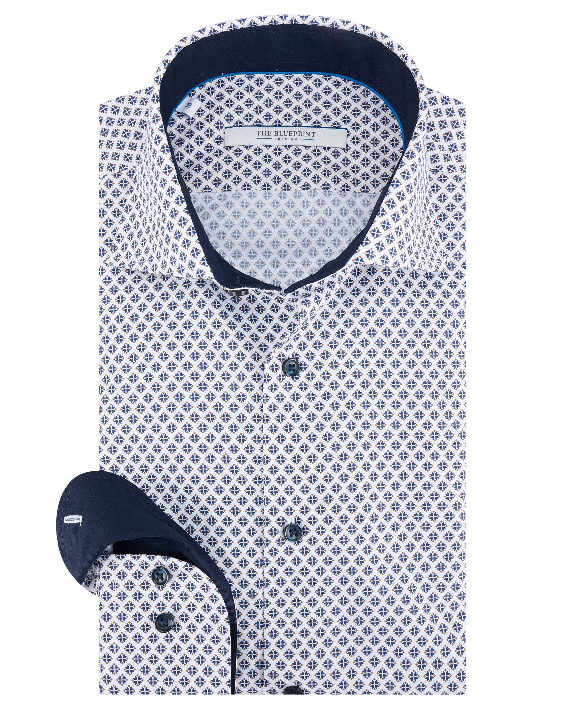 The BLUEPRINT Premium -Trendy Overhemd LM Wit dessin 092064-001-L