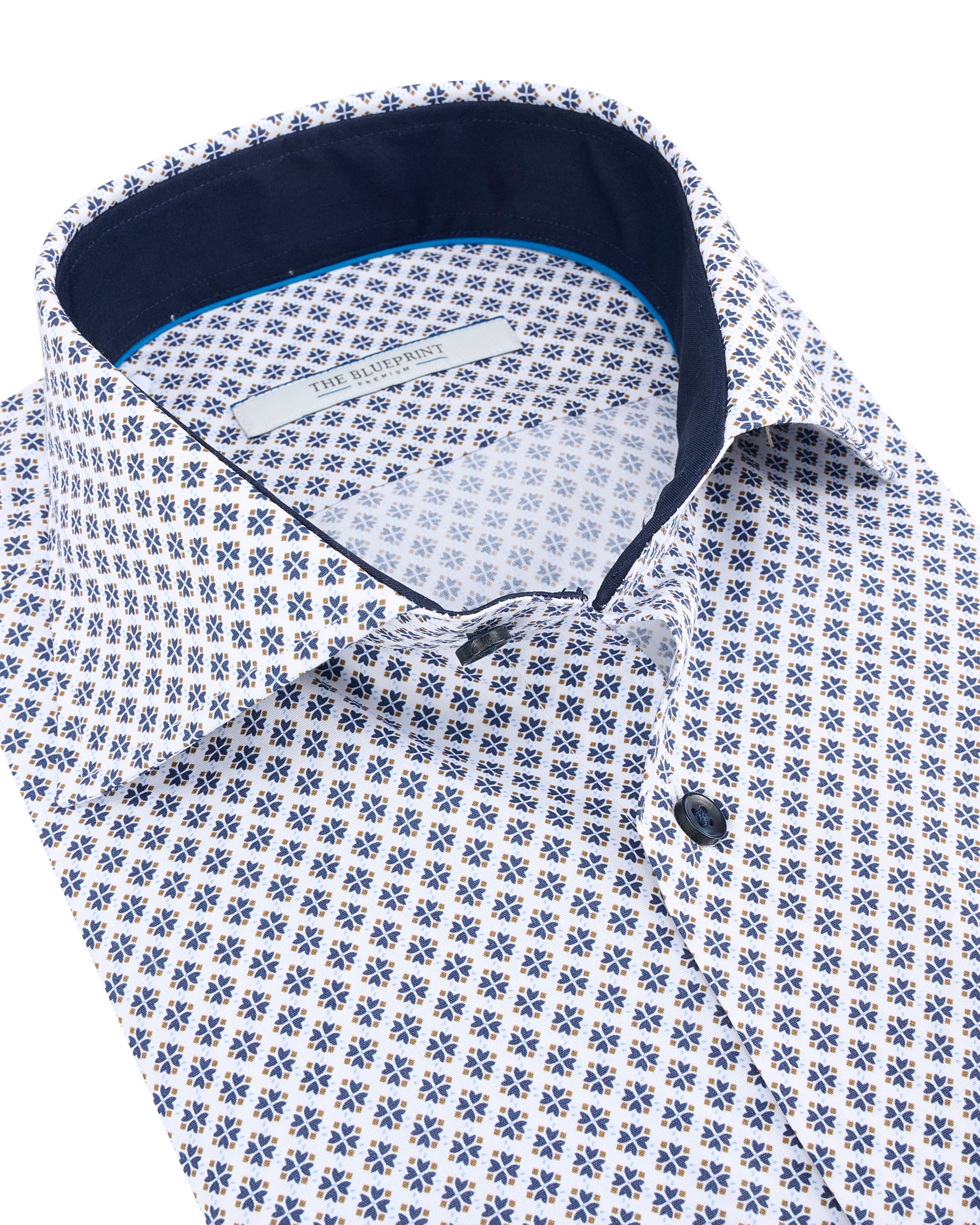 The BLUEPRINT Premium -Trendy Overhemd LM Wit dessin 092064-001-L