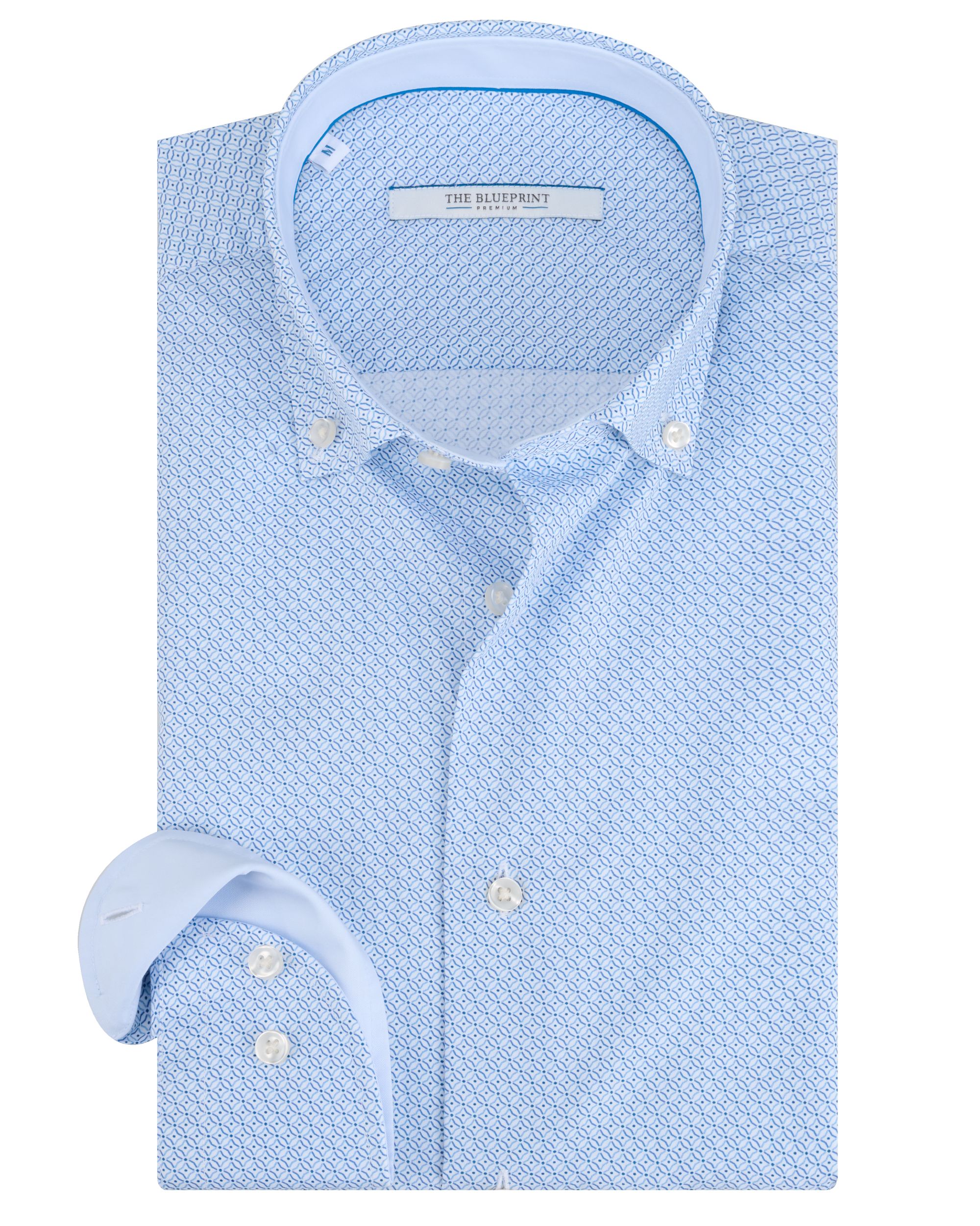 The BLUEPRINT Premium - Trendy Overhemd LM Wit dessin 092070-001-L