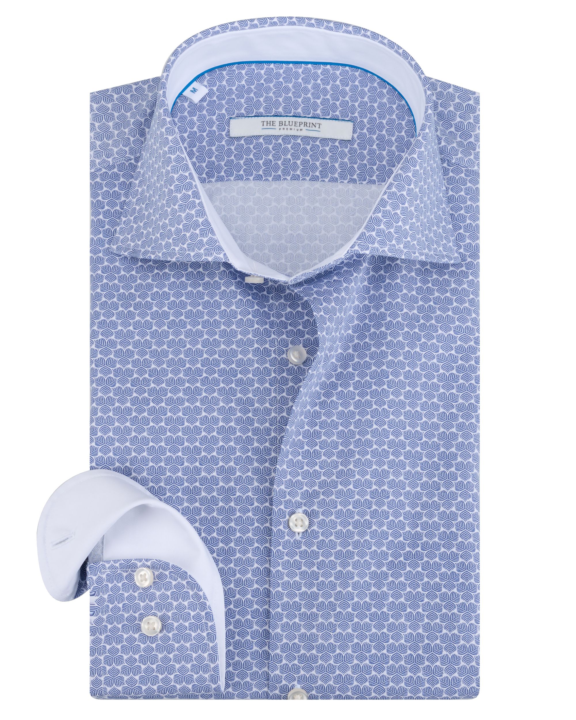 The BLUEPRINT Premium - Trendy Overhemd LM Wit dessin 092071-001-L