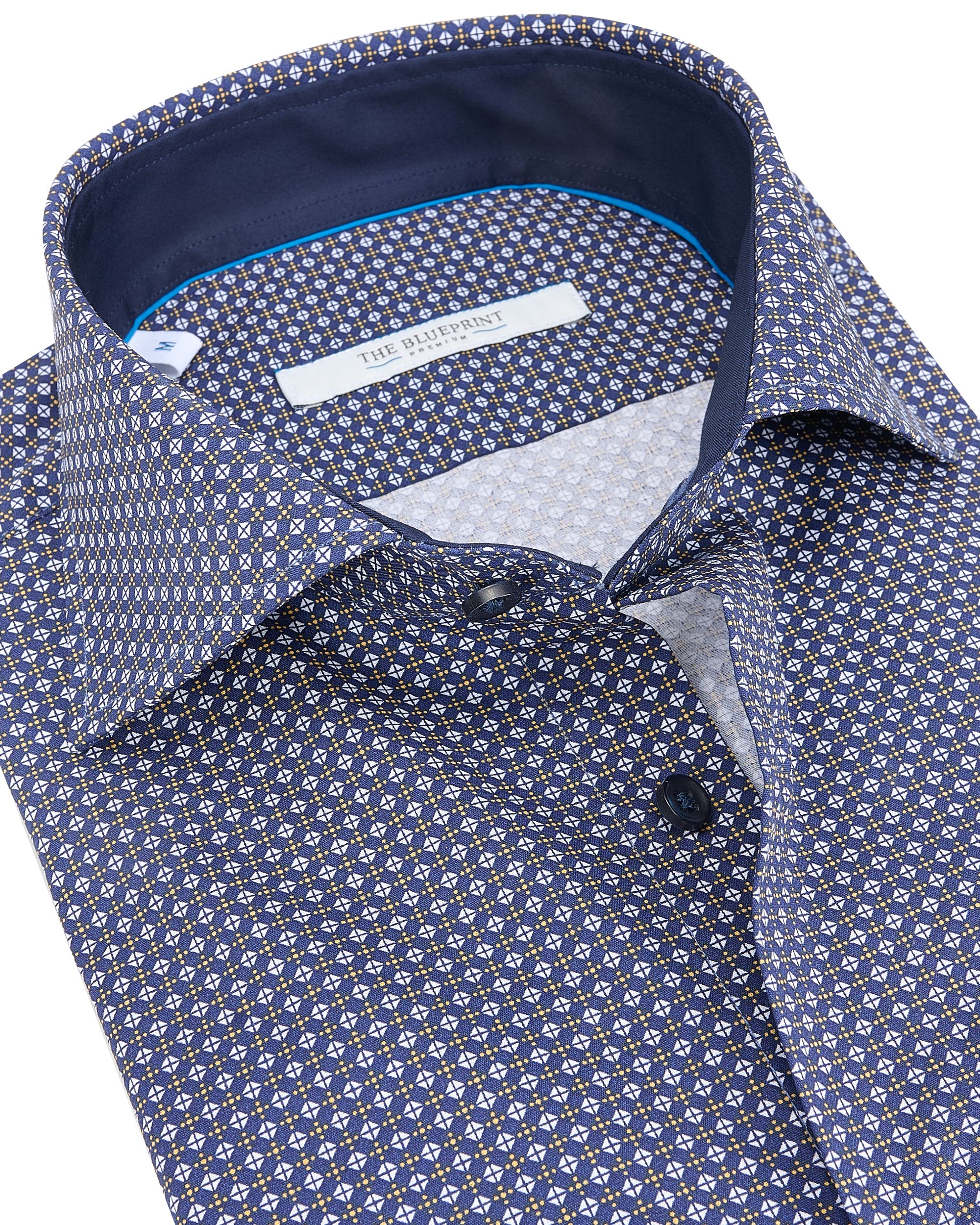 The BLUEPRINT Premium - Trendy Overhemd LM Wit dessin 092077-001-L