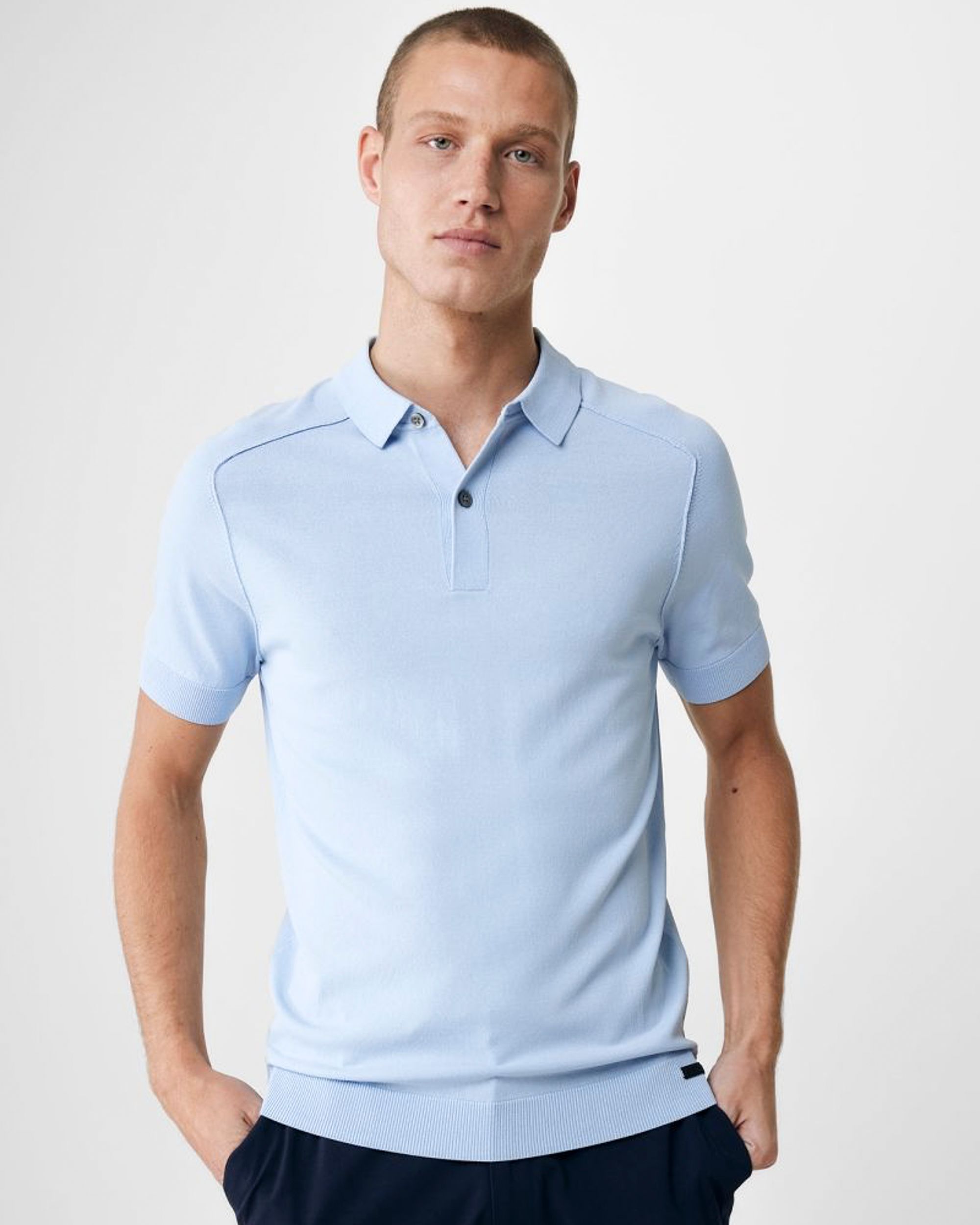 Genti Polo KM Licht blauw 092168-001-L