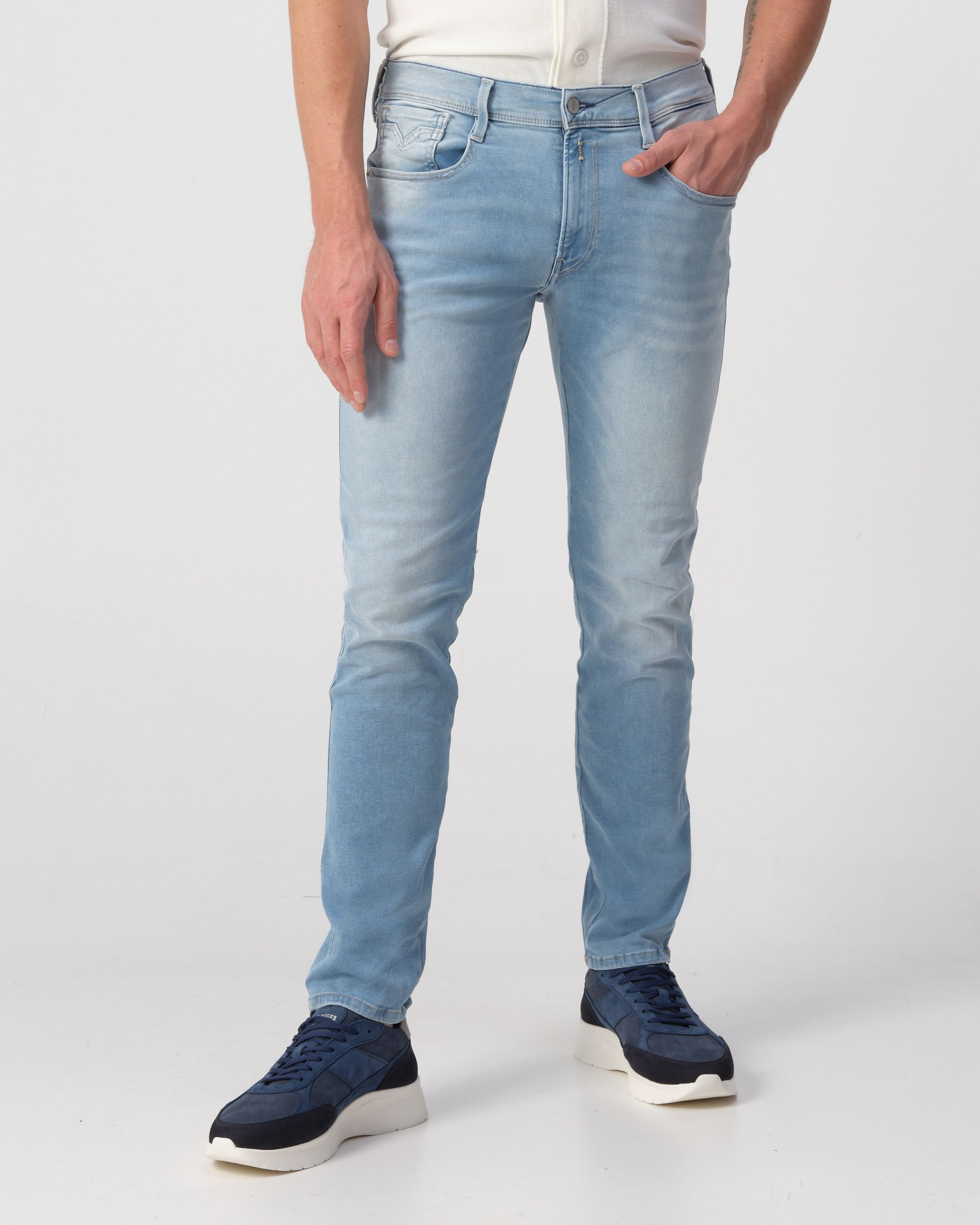 Replay Anbas Re-used Hyperflex Jeans Blauw 093793-001-28/32