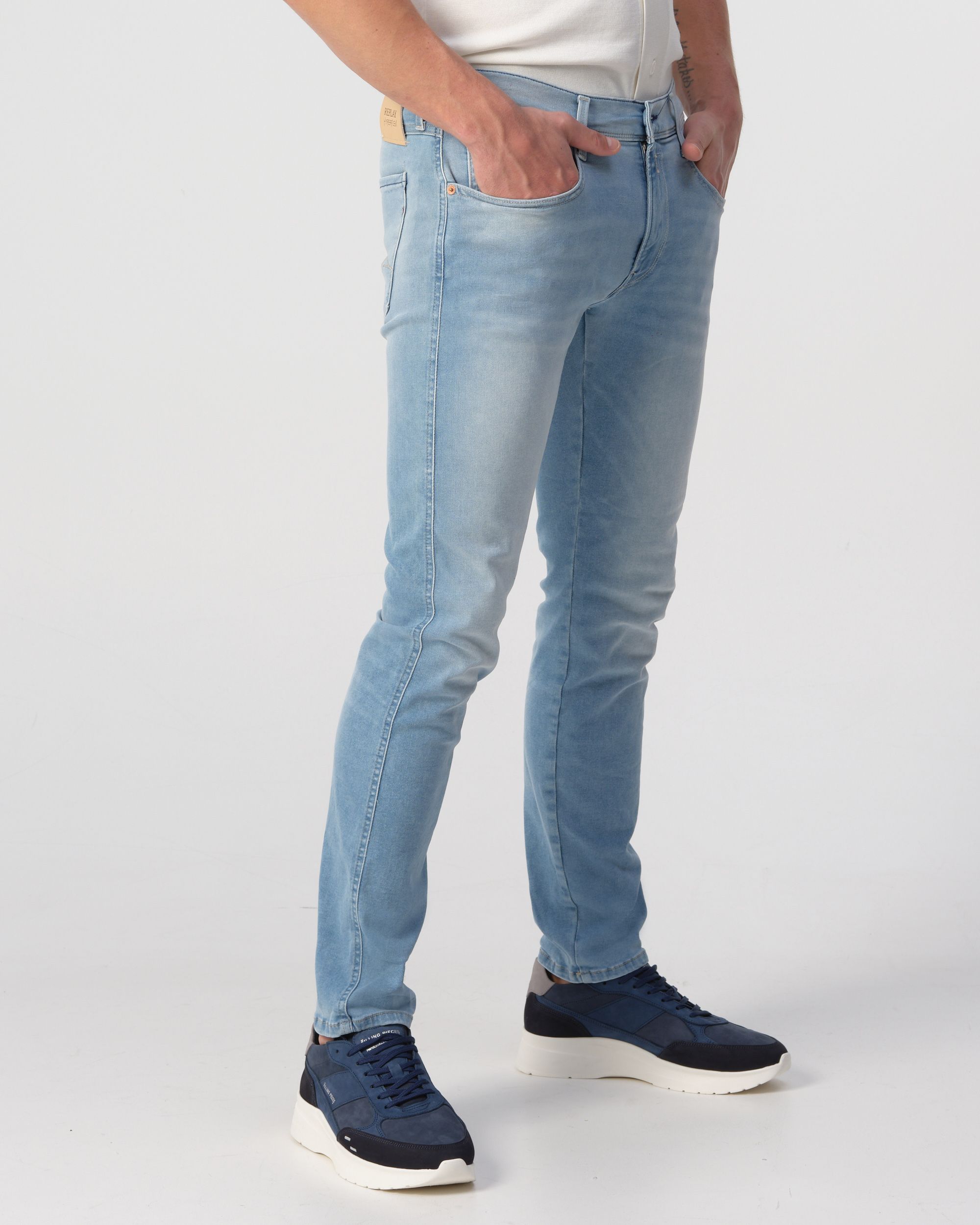 Replay Anbas Re-used Hyperflex Jeans Blauw 093793-001-28/32