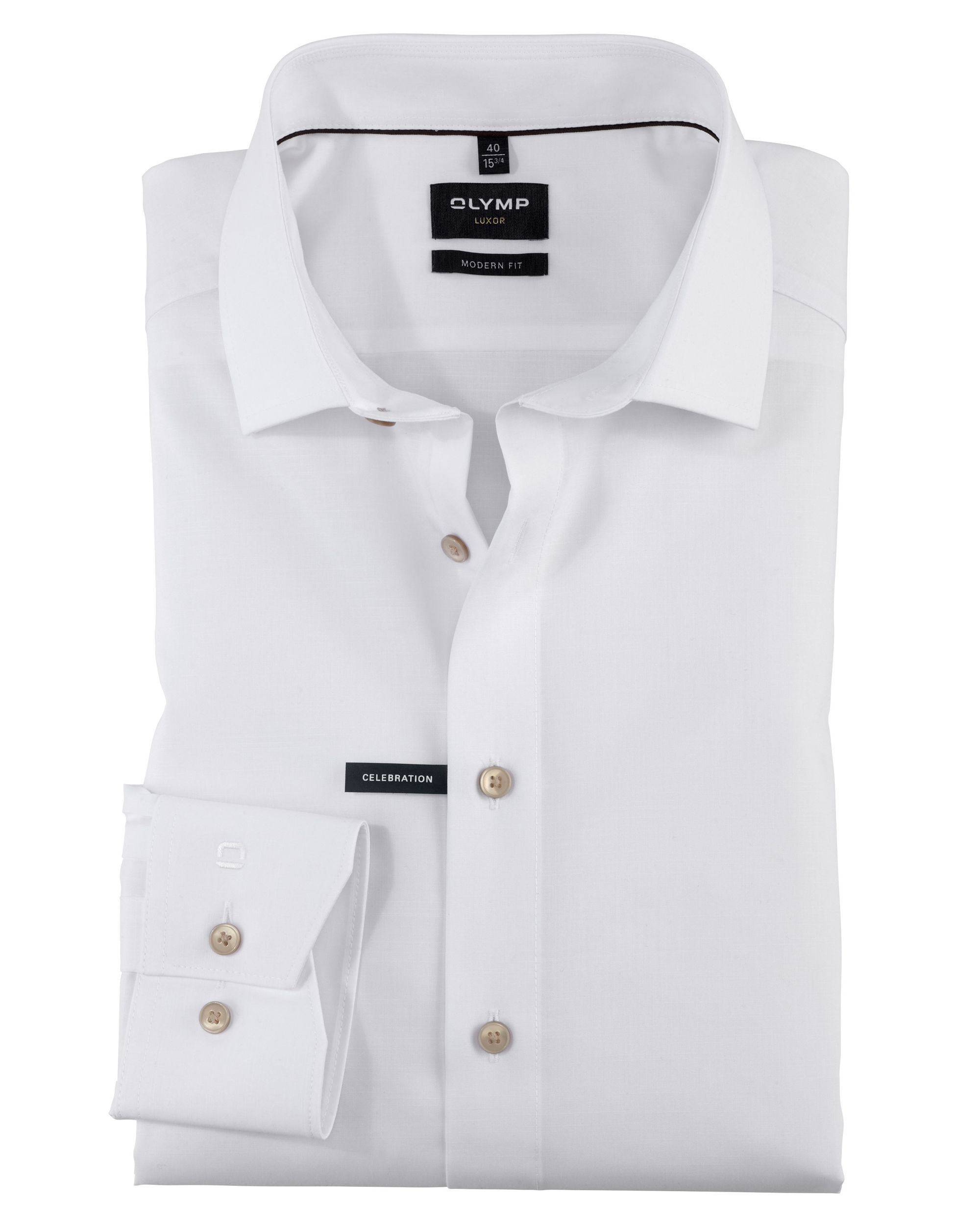 OLYMP Luxor Modern Fit Overhemd LM Wit 093893-001-47