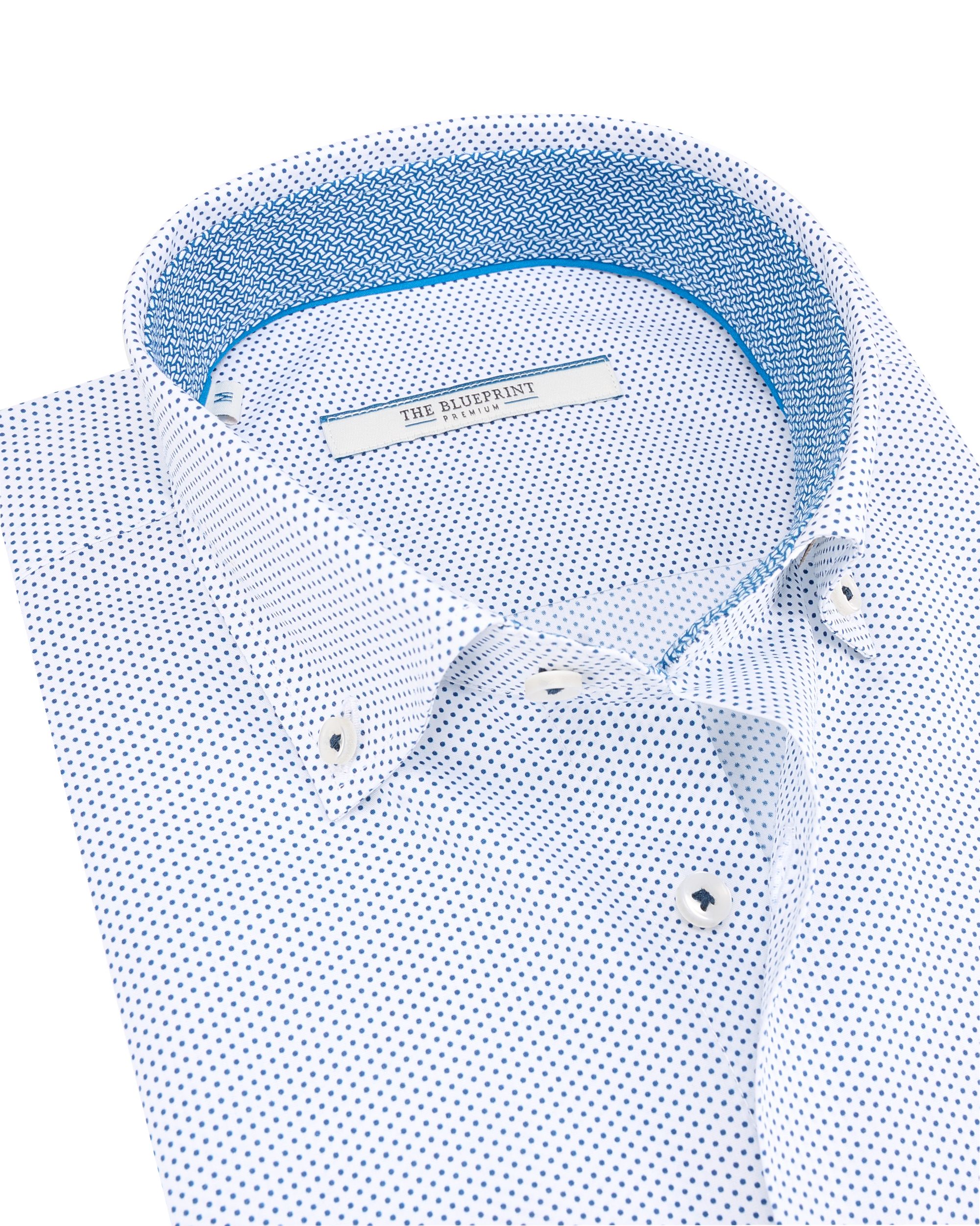 The BLUEPRINT Premium - Trendy Overhemd LM Wit dessin 094222-001-L