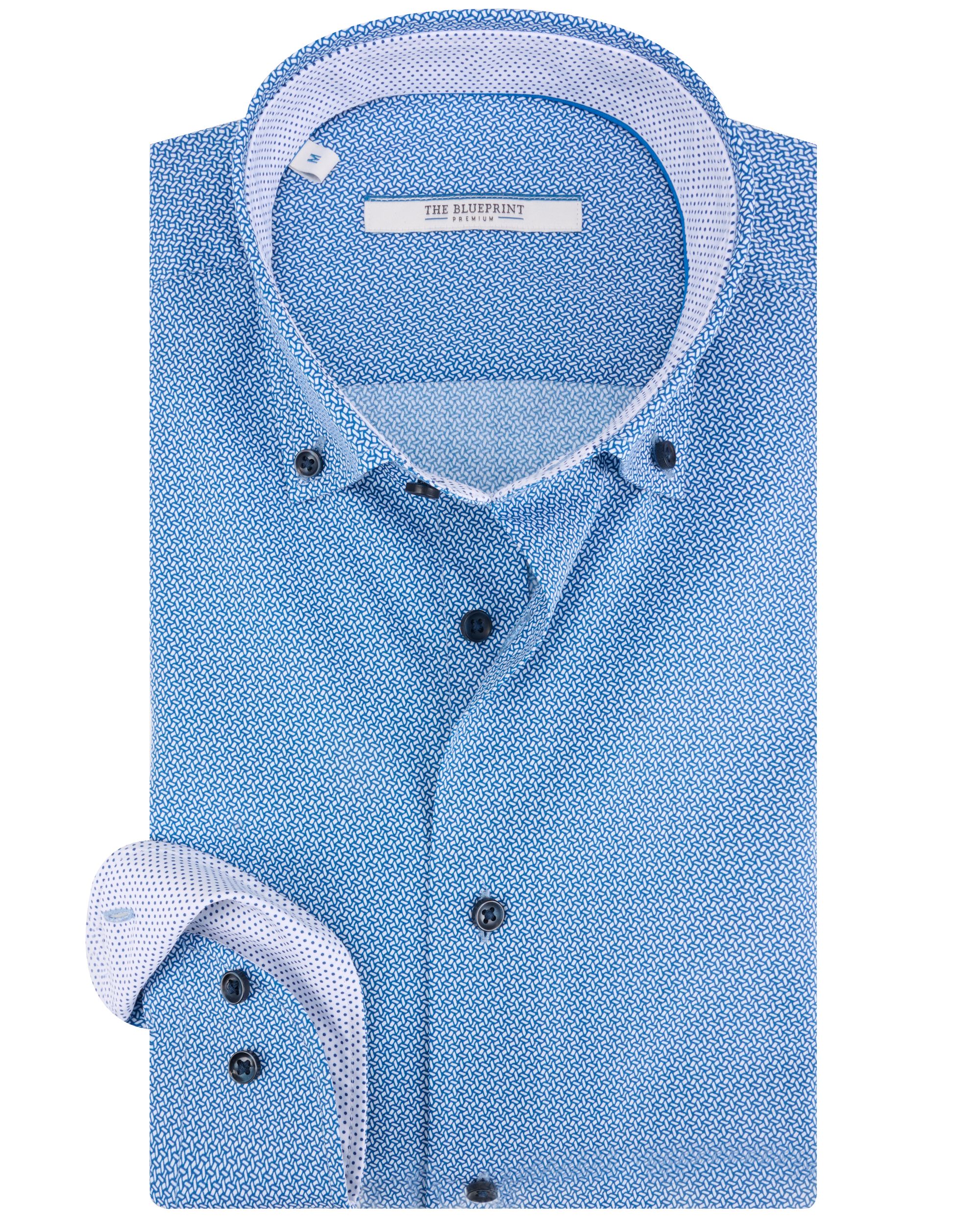 The BLUEPRINT Premium - Trendy Overhemd LM Wit dessin 094223-001-L