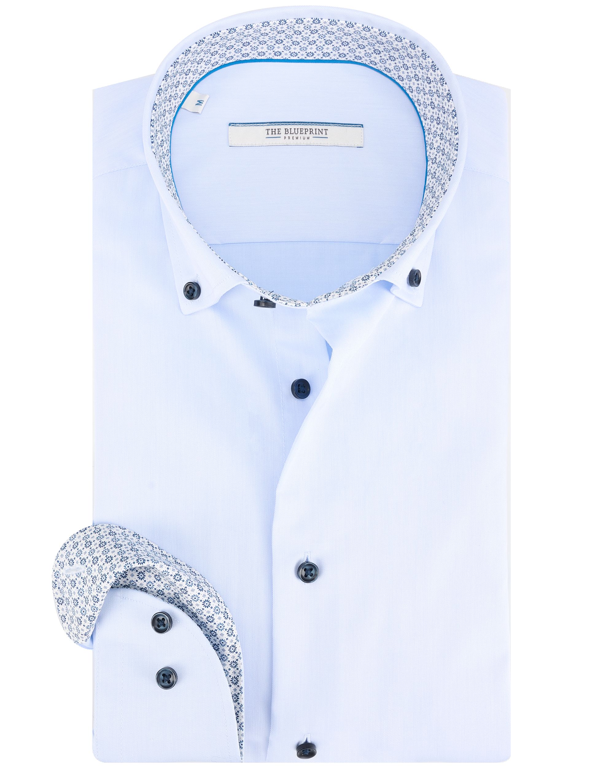 The BLUEPRINT Premium - Trendy Overhemd LM Lichtblauw uni 094226-001-L