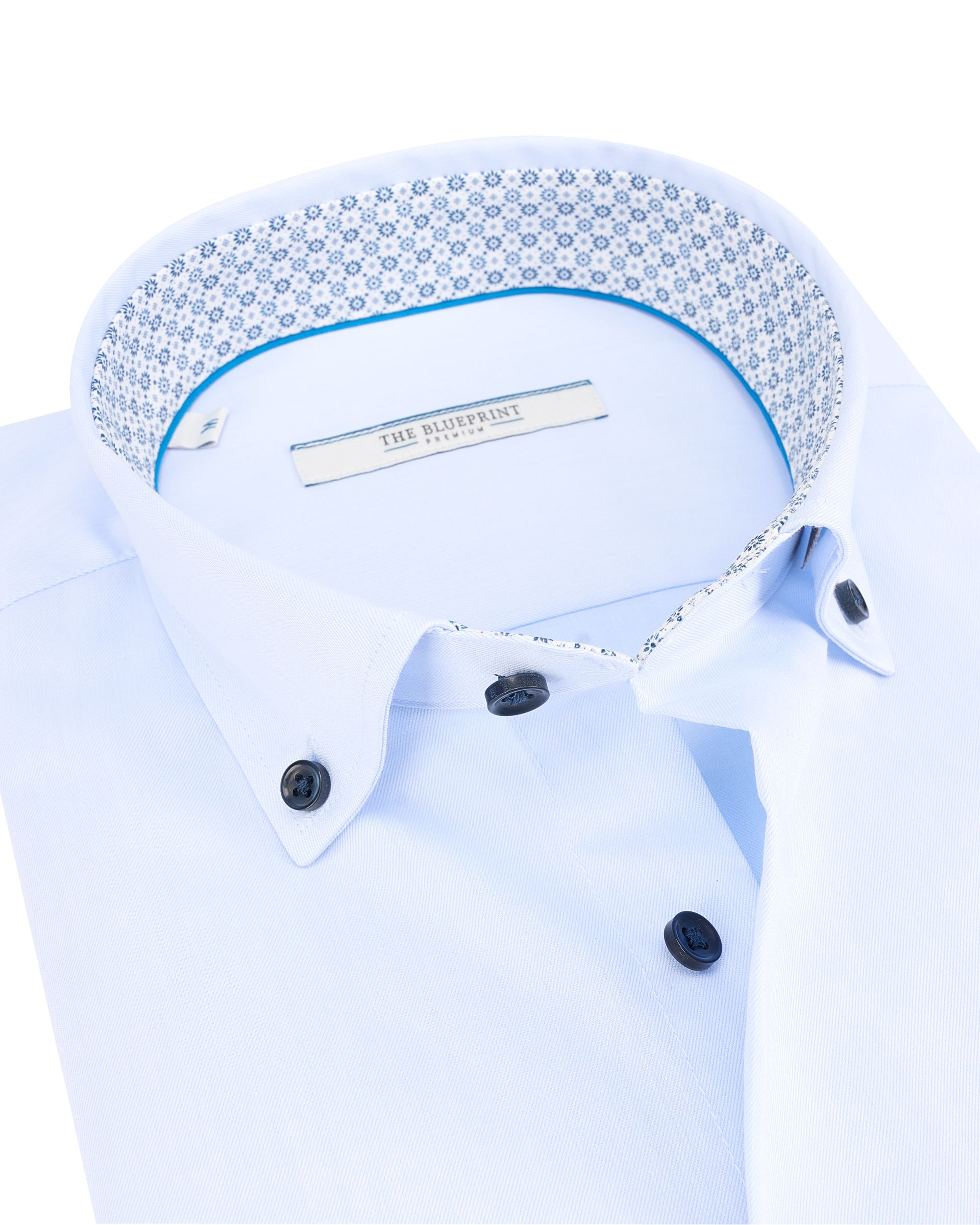 The BLUEPRINT Premium - Trendy Overhemd LM Lichtblauw uni 094226-001-L