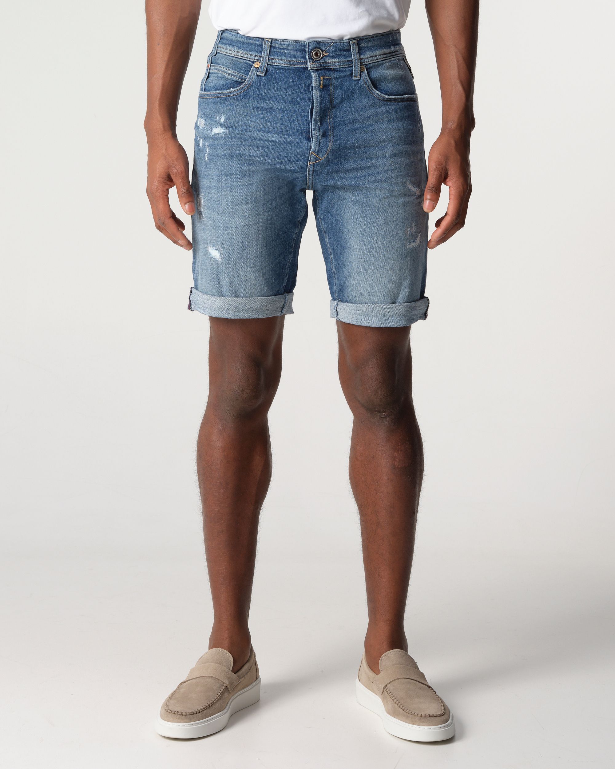 Replay RBJ.981 Aged-Destroyed Short Blauw 094368-001-29