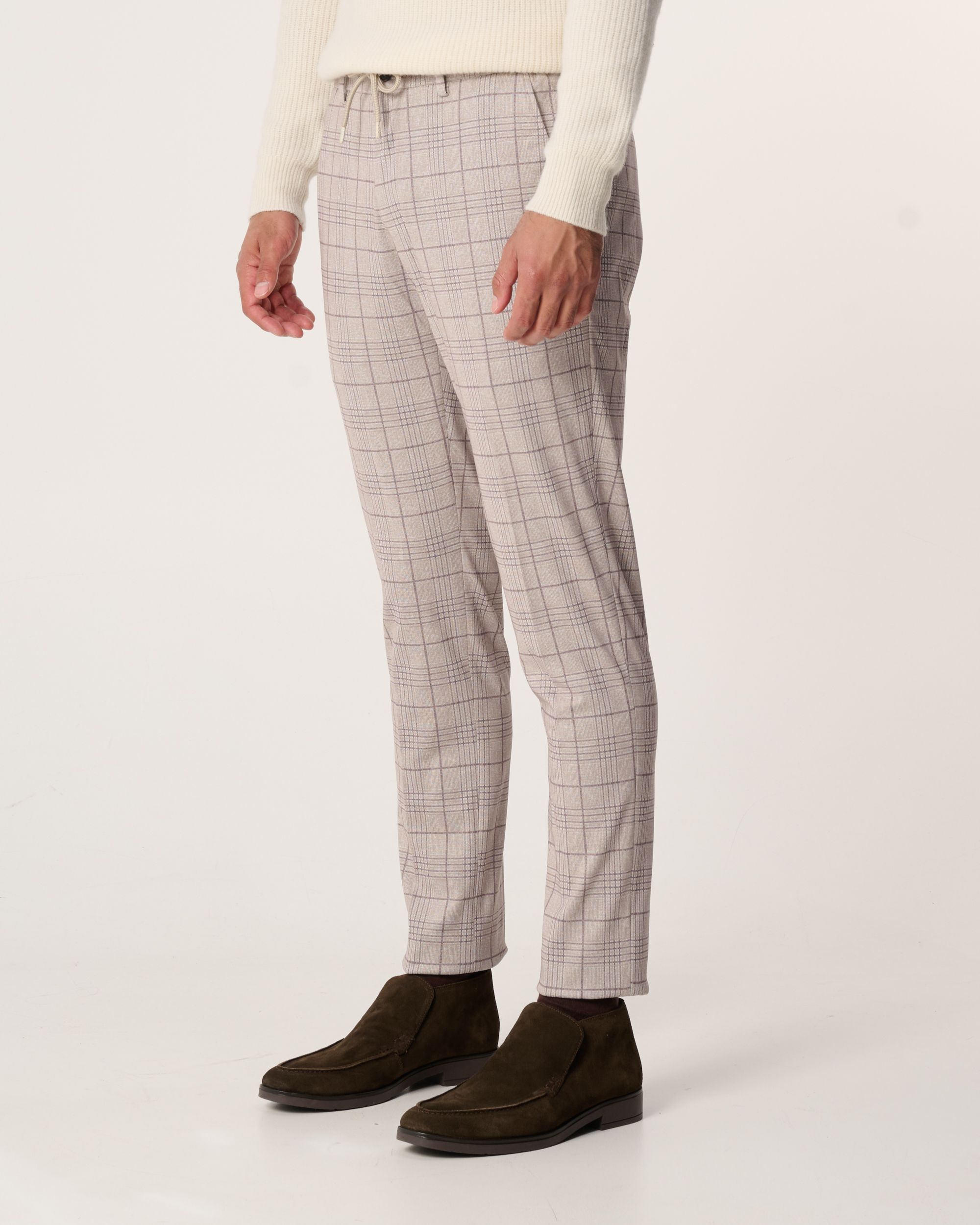 Campbell Pantalon Beige grote ruit 094715-002-46