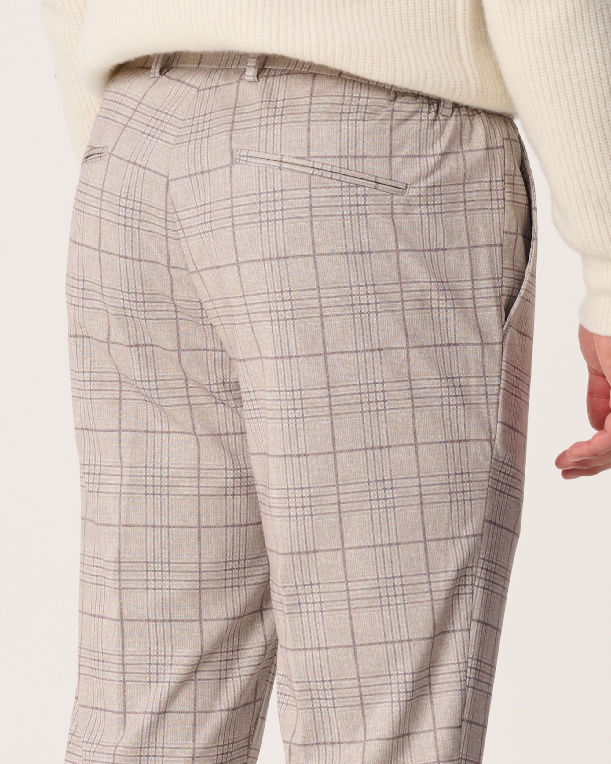 Campbell Pantalon Beige grote ruit 094715-002-46