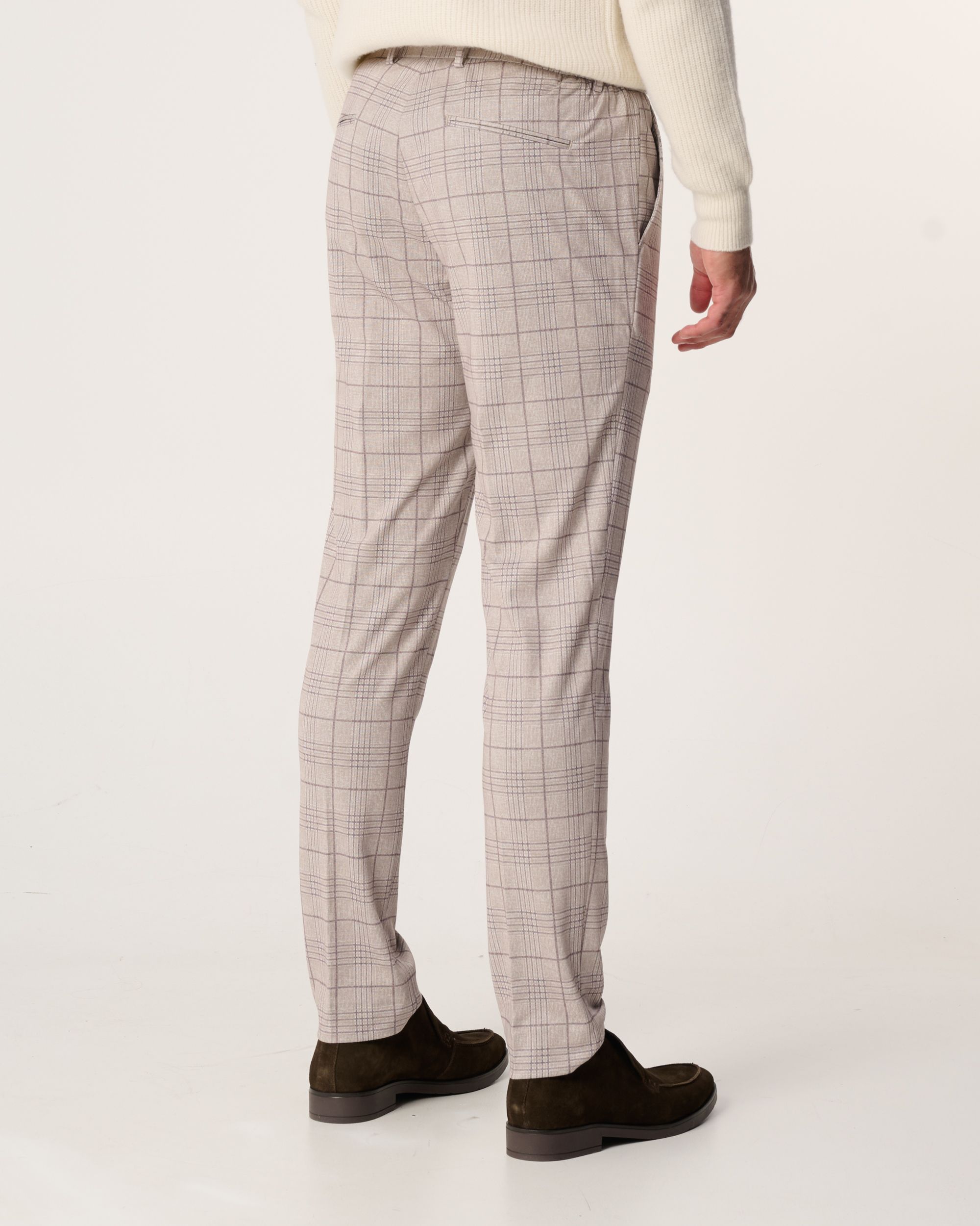 Campbell Pantalon Beige grote ruit 094715-002-46