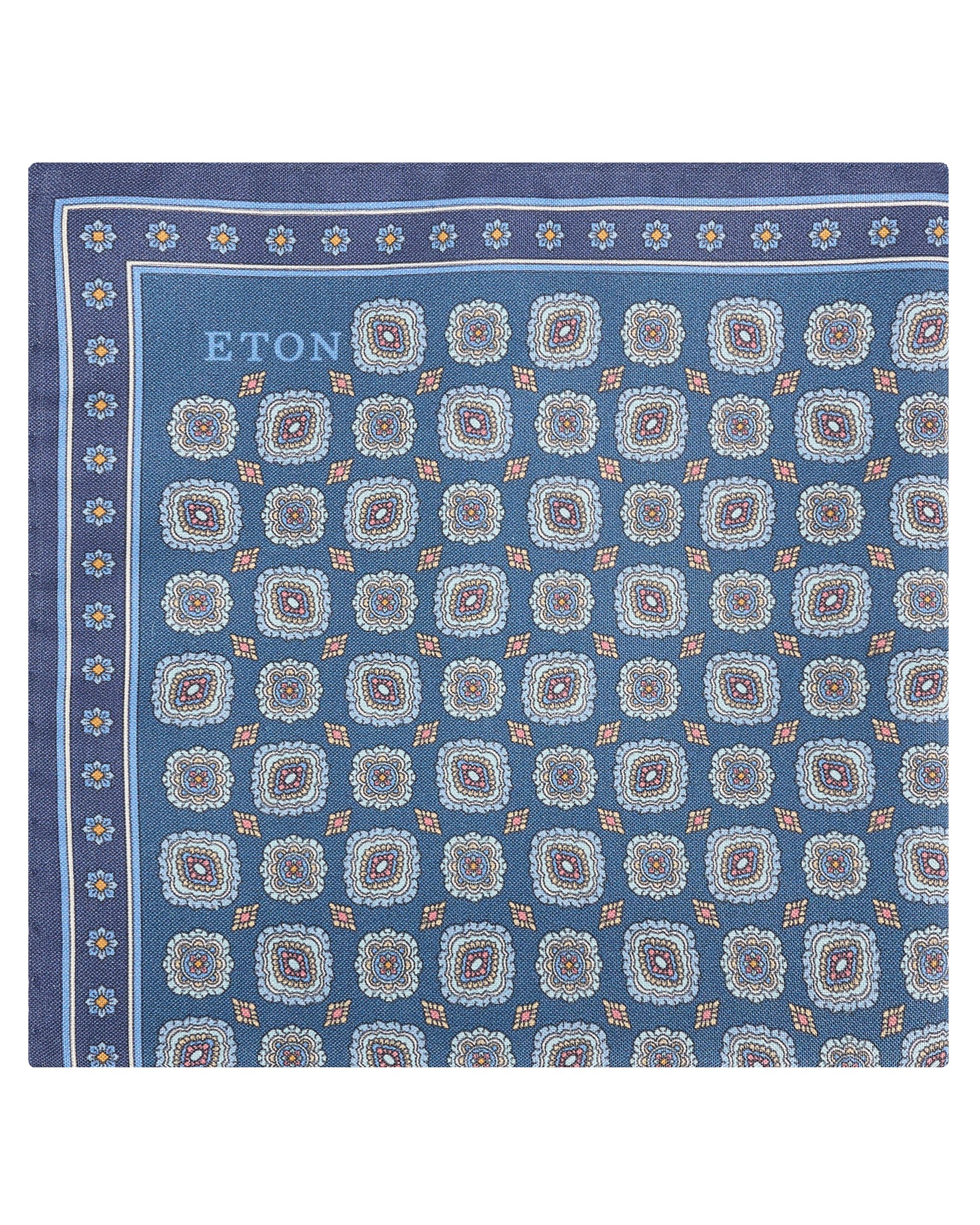 ETON Medallion Tussah Silk Pochet Donker blauw 095620-001-0