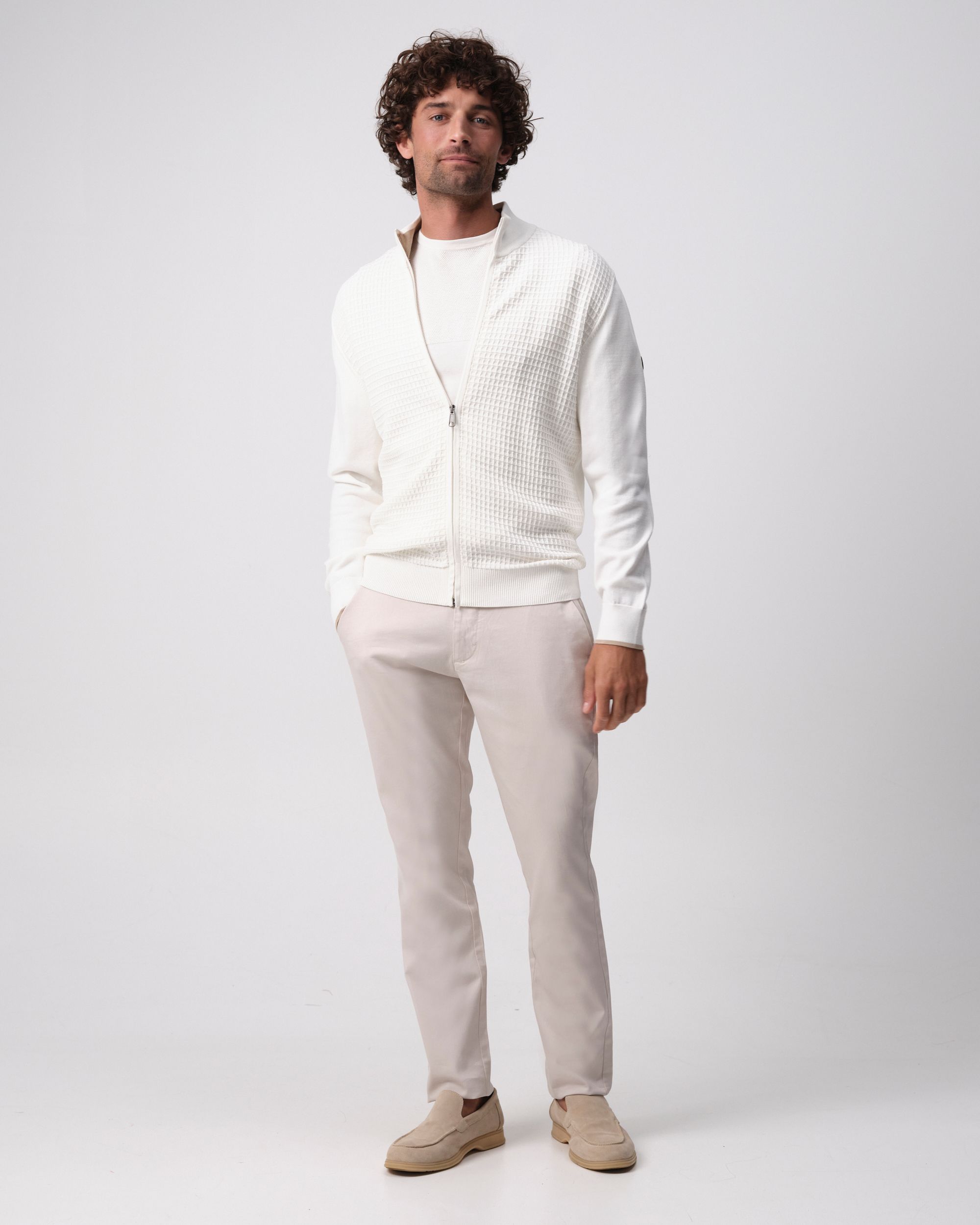 Campbell Fince Vest  Ecru  095838-001-L