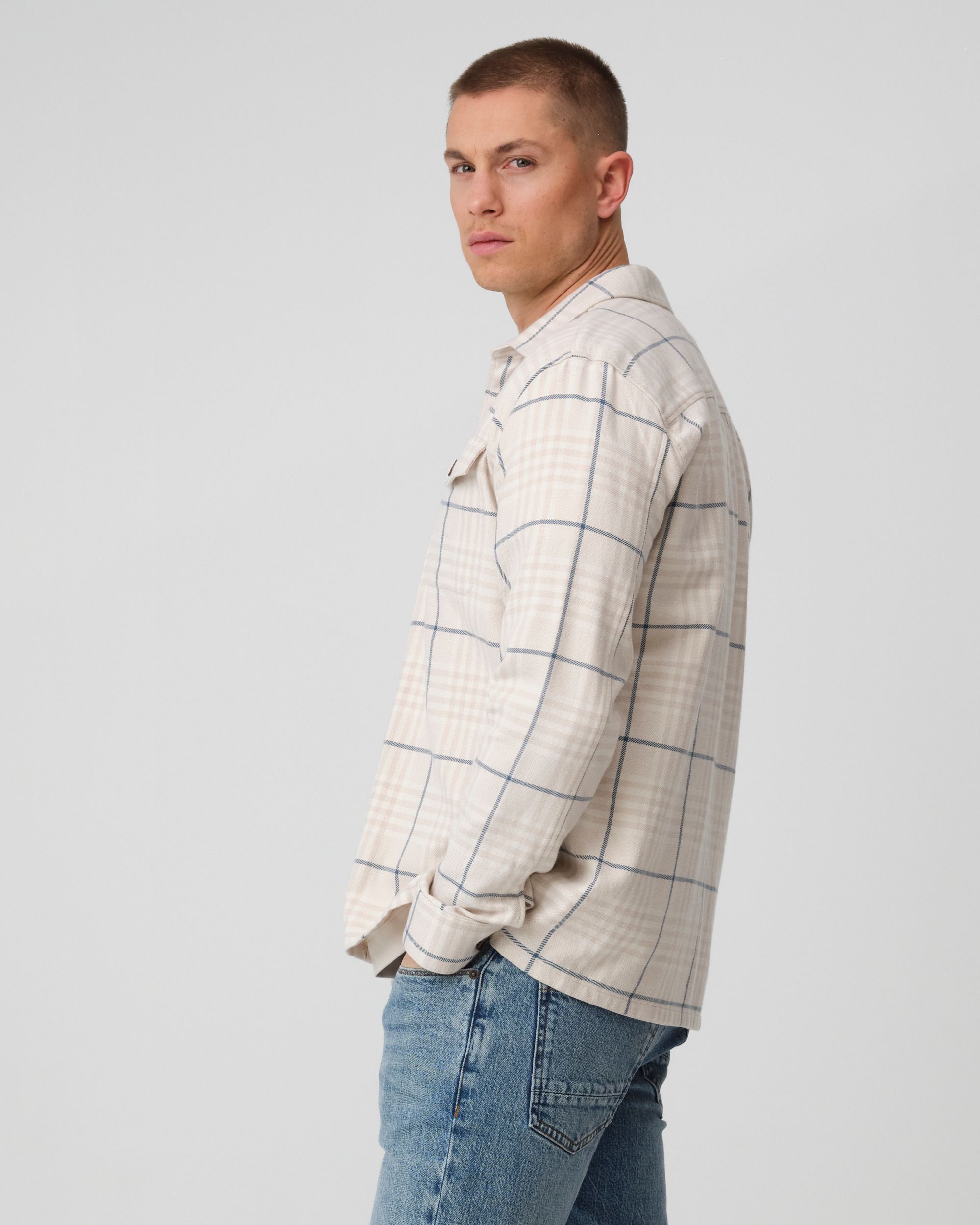 J.C. RAGS Rylee Overshirt  Coconut Milk grote ruit 095849-002-L