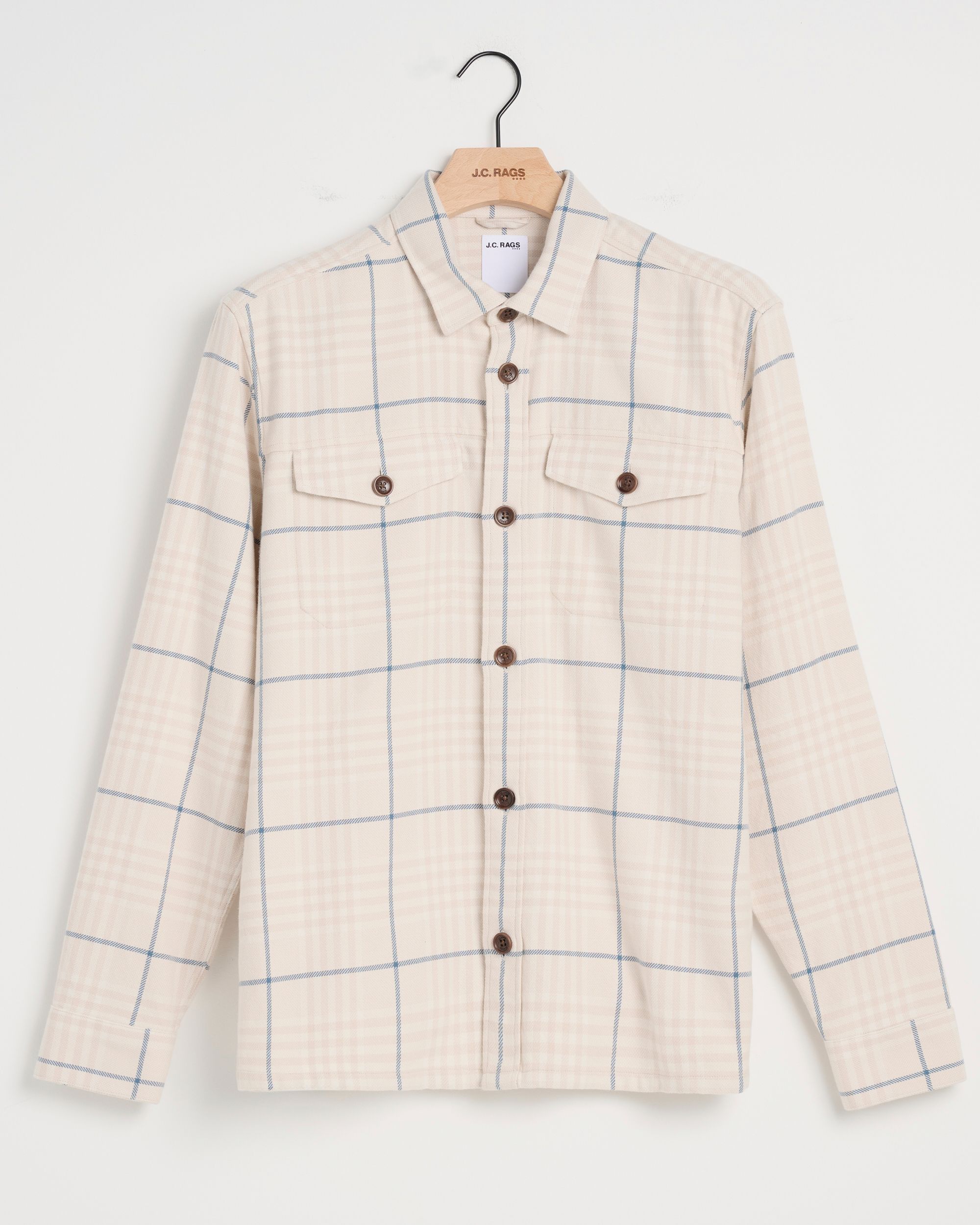 J.C. RAGS Rylee Overshirt  Coconut Milk grote ruit 095849-002-L