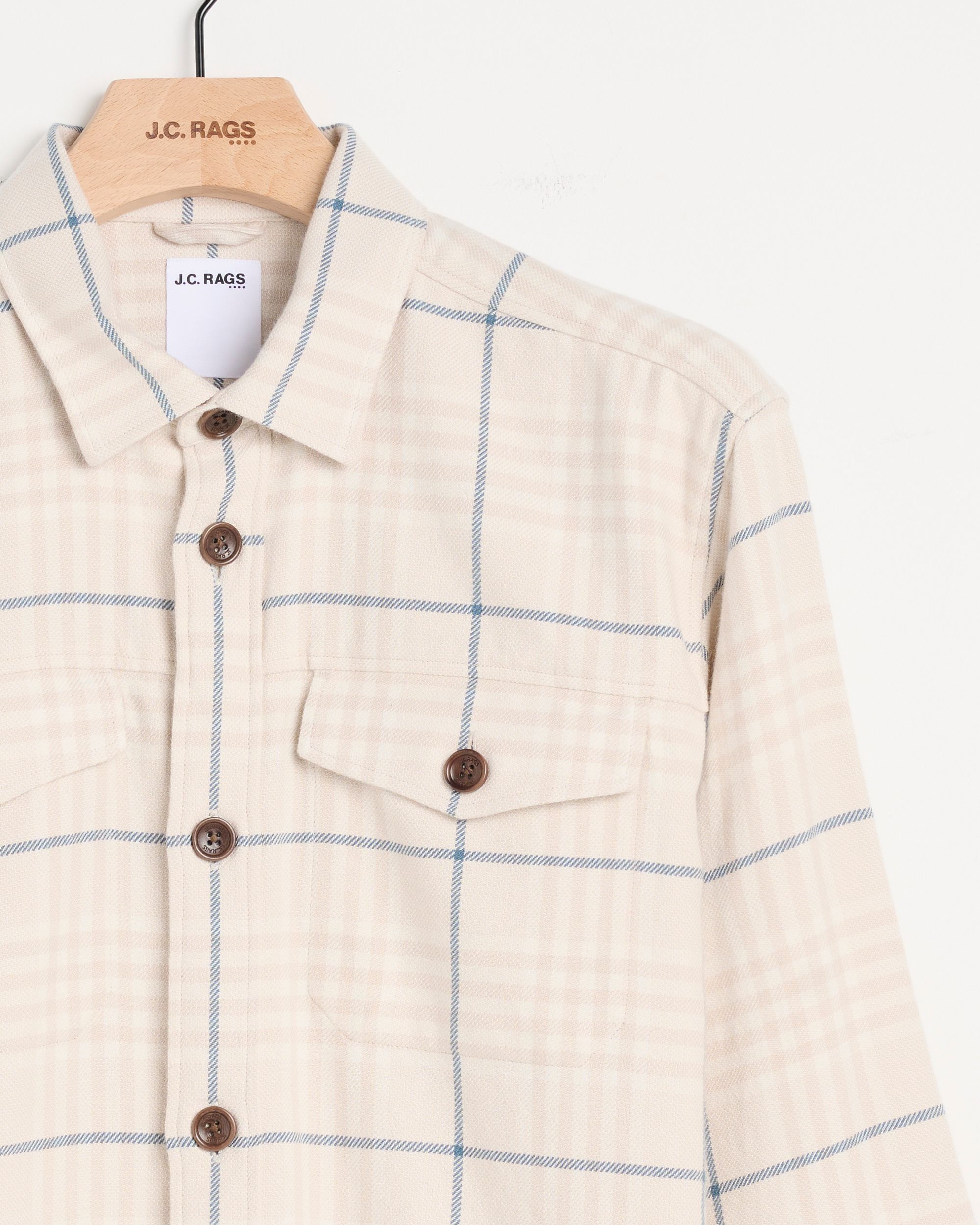 J.C. RAGS Rylee Overshirt  Coconut Milk grote ruit 095849-002-L