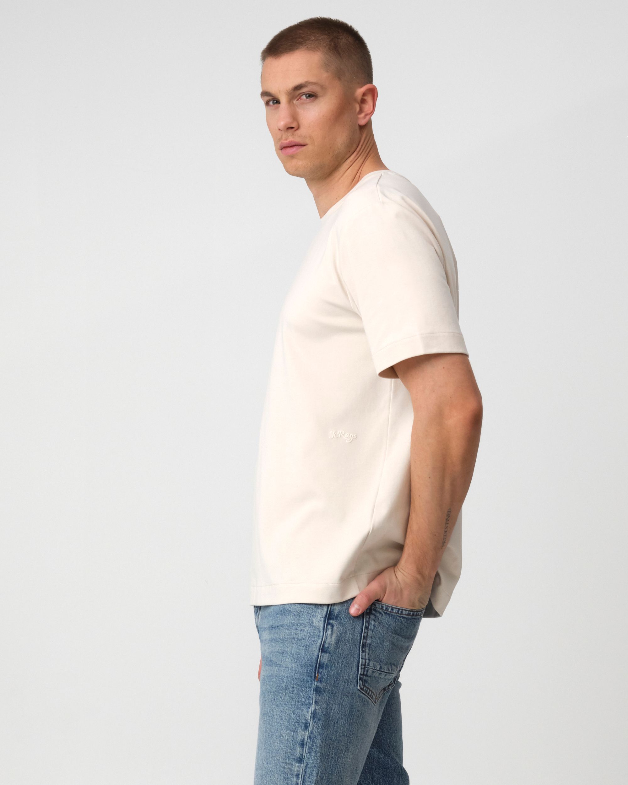 J.C. RAGS Ruben T-shirt KM Crystal Gray beige  095858-003-L