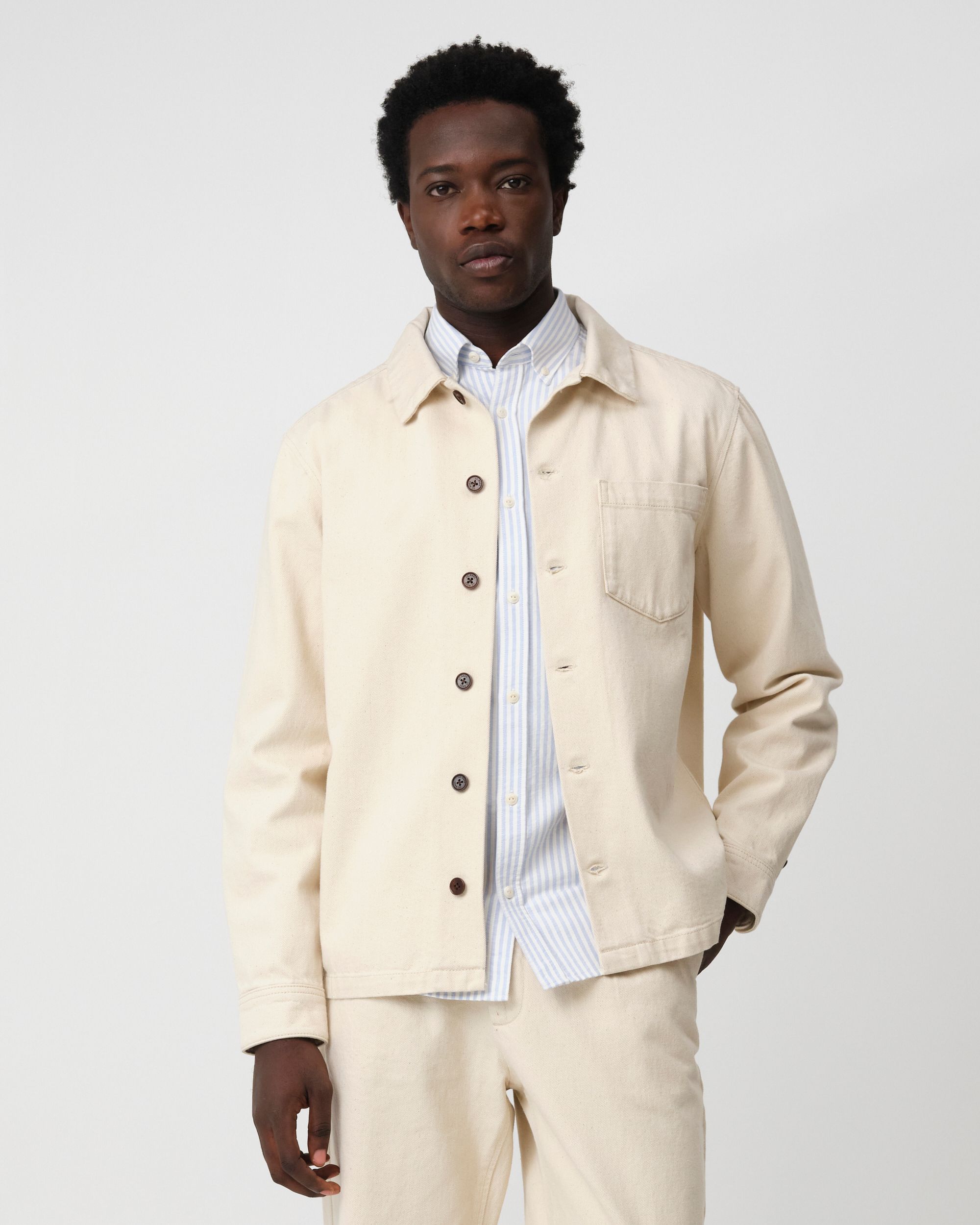 J.C. RAGS Roux Overshirt  Ecru 095863-001-L
