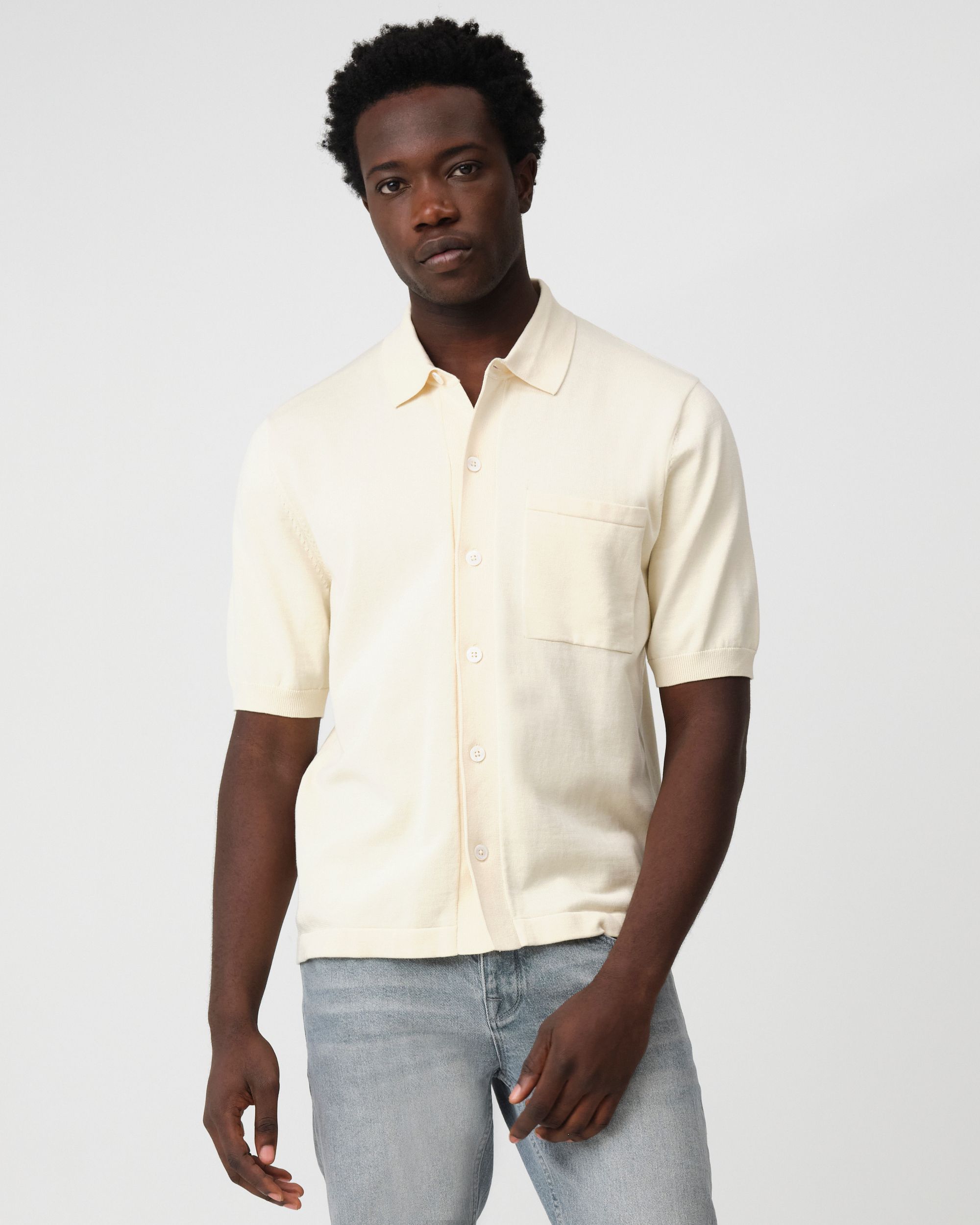 J.C. RAGS Asher Polo KM  Coconut milk 095884-001-L