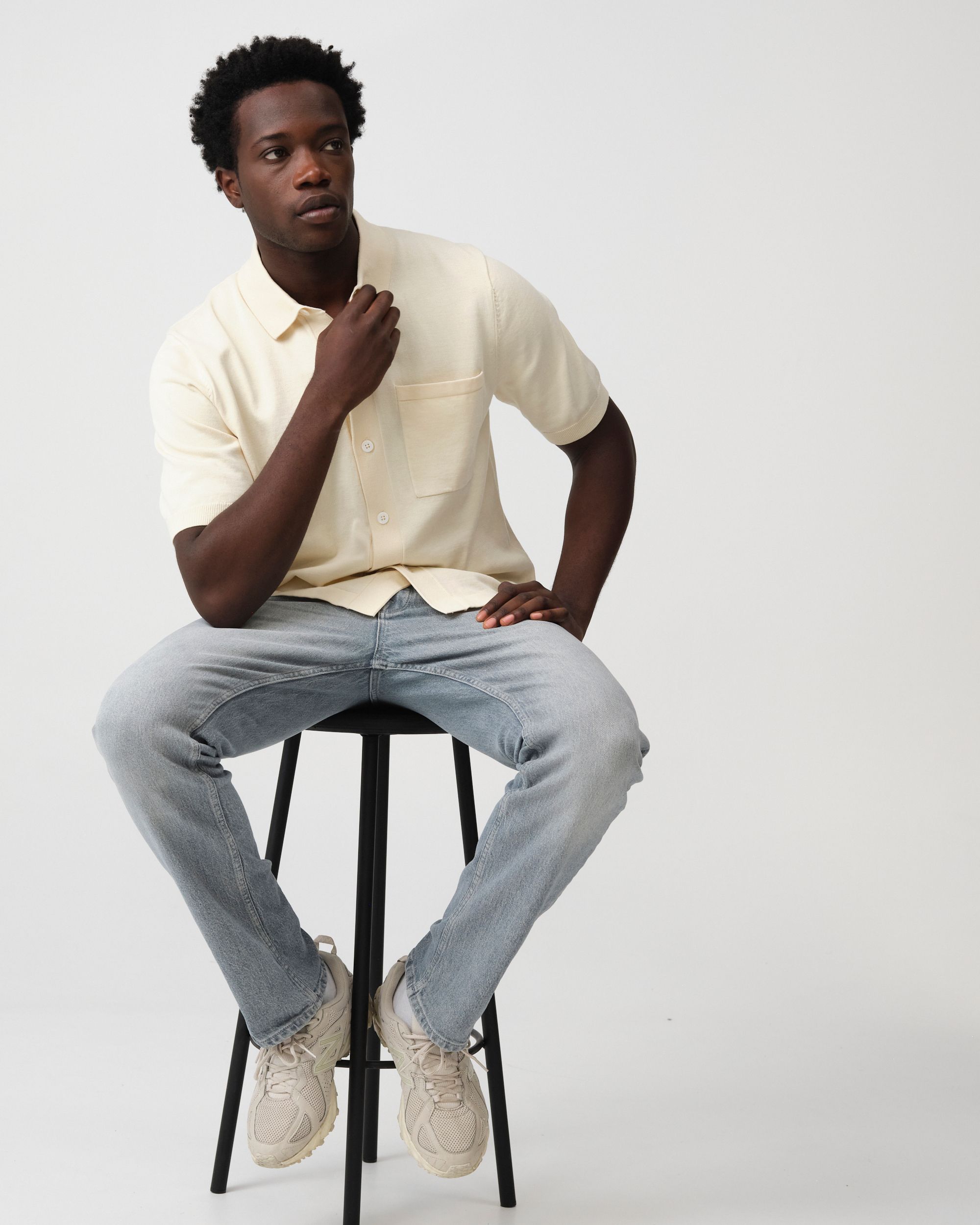 J.C. RAGS Asher Polo KM  Coconut milk 095884-001-L