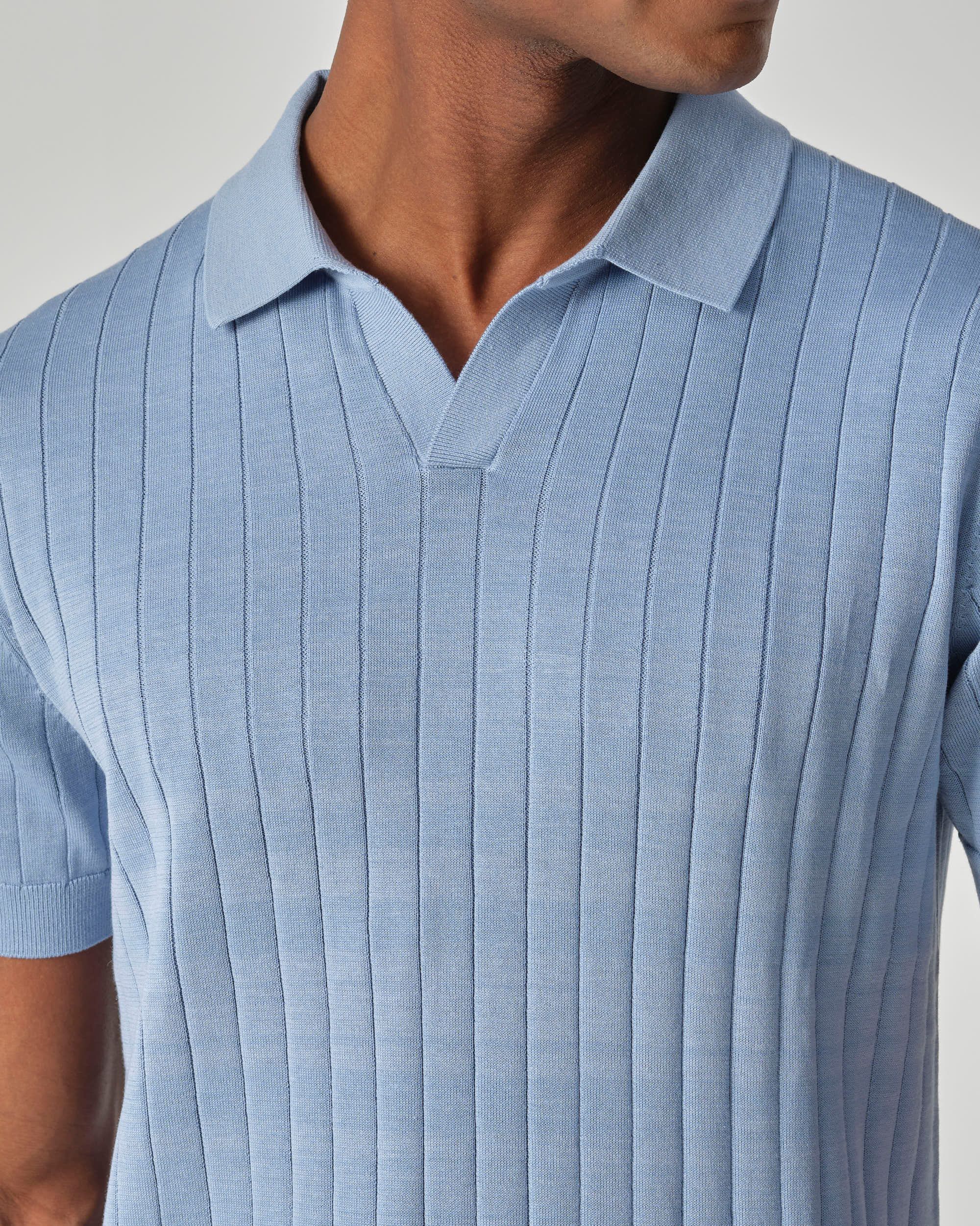 Dutch Dandies Gatsby Polo KM Lichtblauw uni 096094-001-L