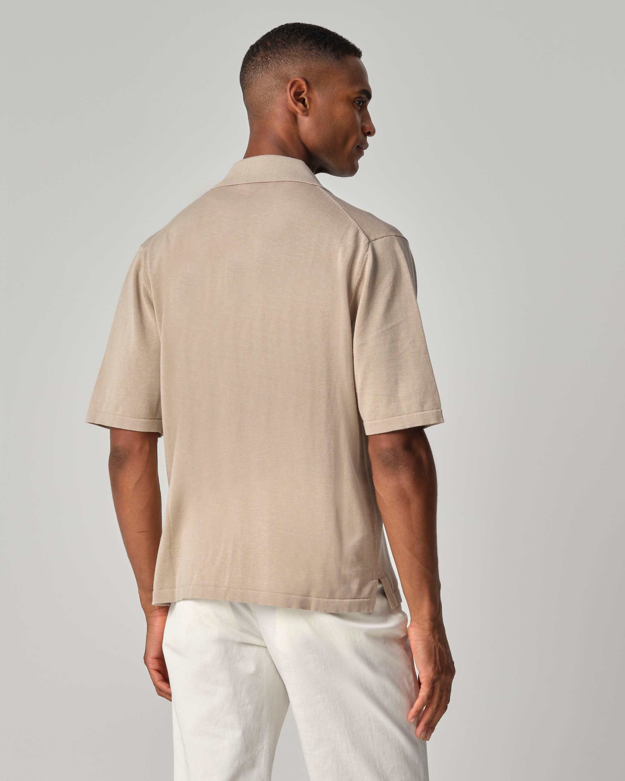 Dutch Dandies Hardwick Polo KM Pure Cashmere taupe 096096-002-L