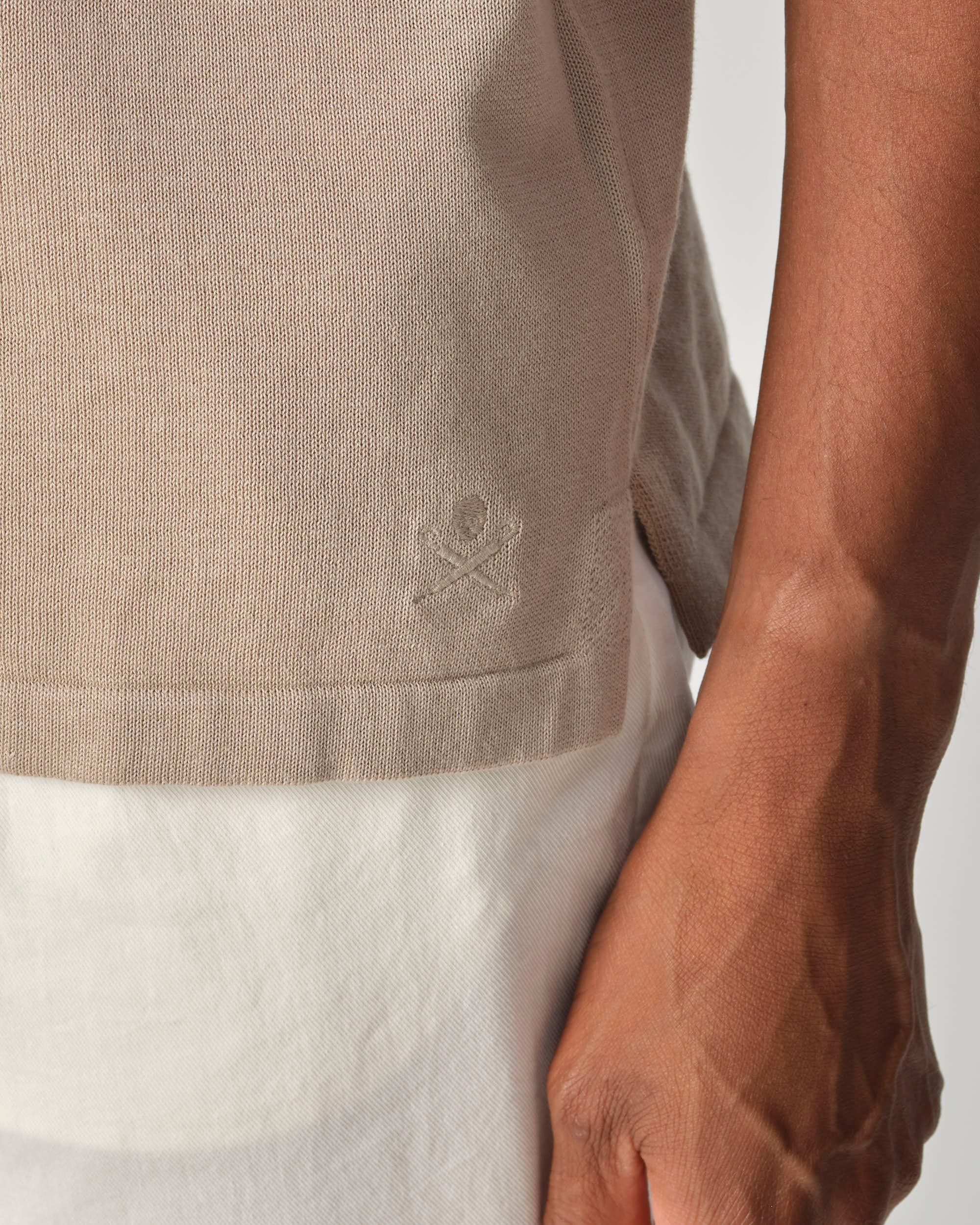 Dutch Dandies Hardwick Polo KM Pure Cashmere taupe 096096-002-L