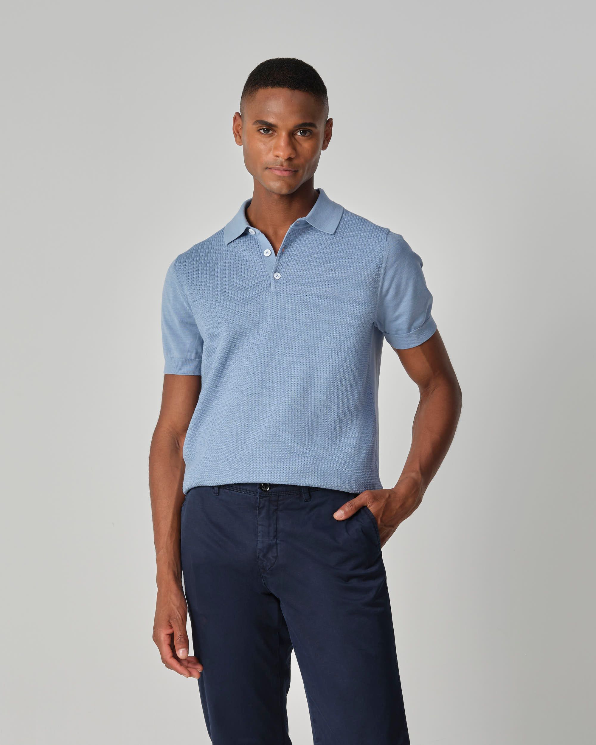 Dutch Dandies Darnley Polo KM Lichtblauw uni 096097-001-L